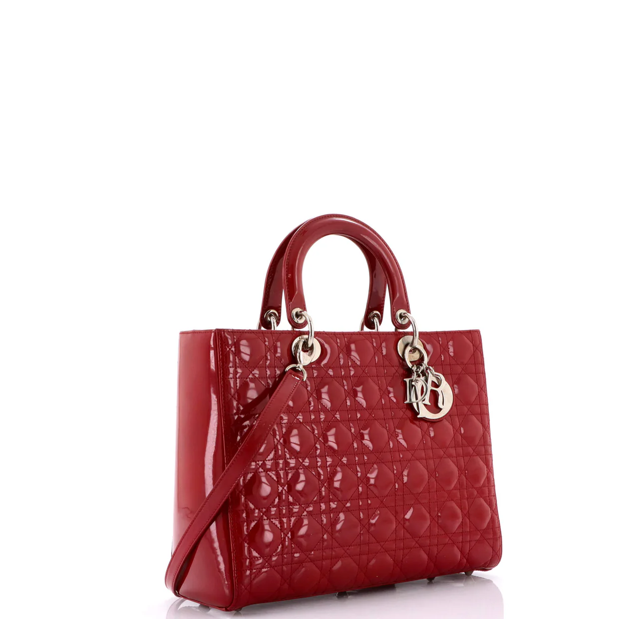 Lady Dior Bag Cannage Quilt Patent Large - Deep Luxury