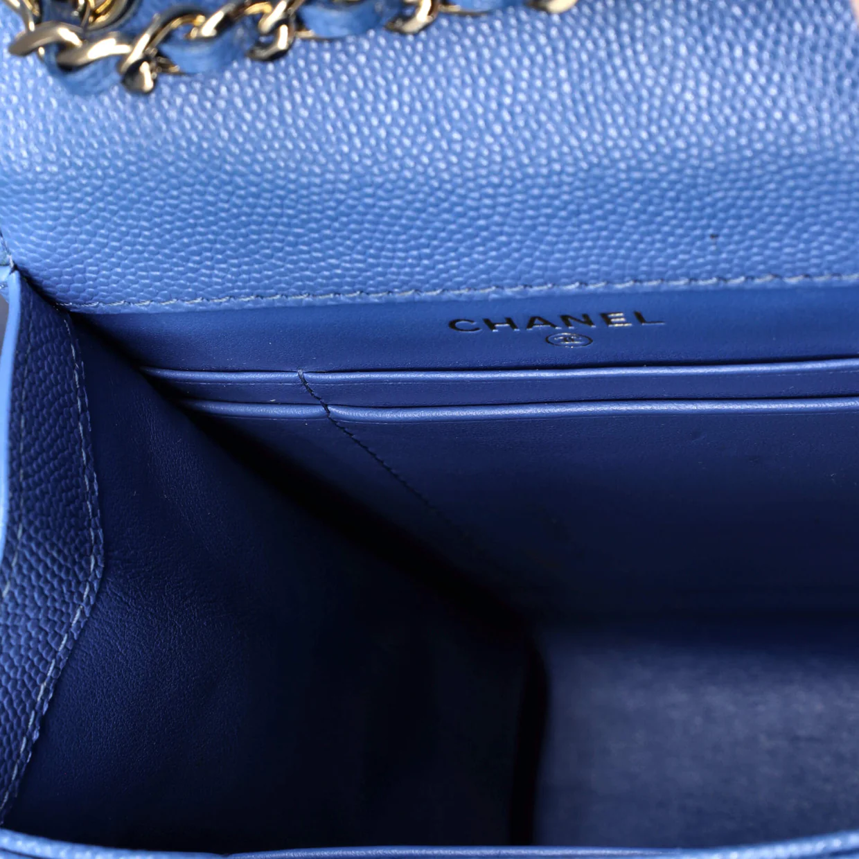 CC Flap Phone Holder Crossbody Bag Quilted Caviar - Deep Luxury