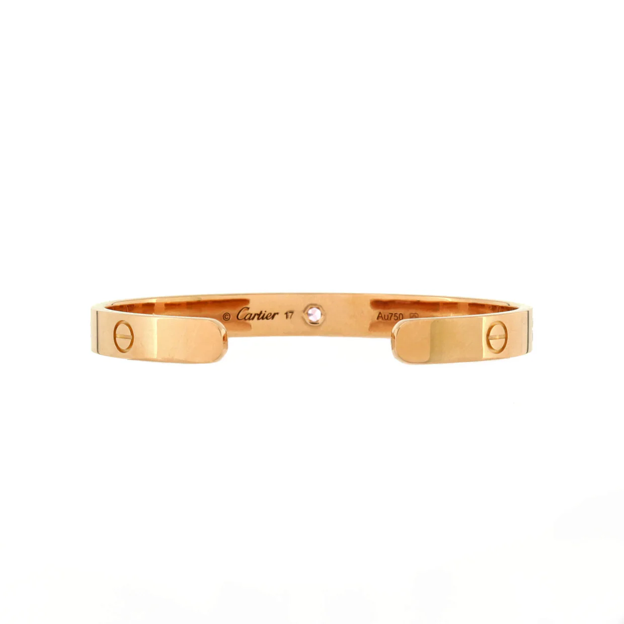 Love Cuff Bracelet 18K Rose Gold with Pink Sapphire - Deep Luxury