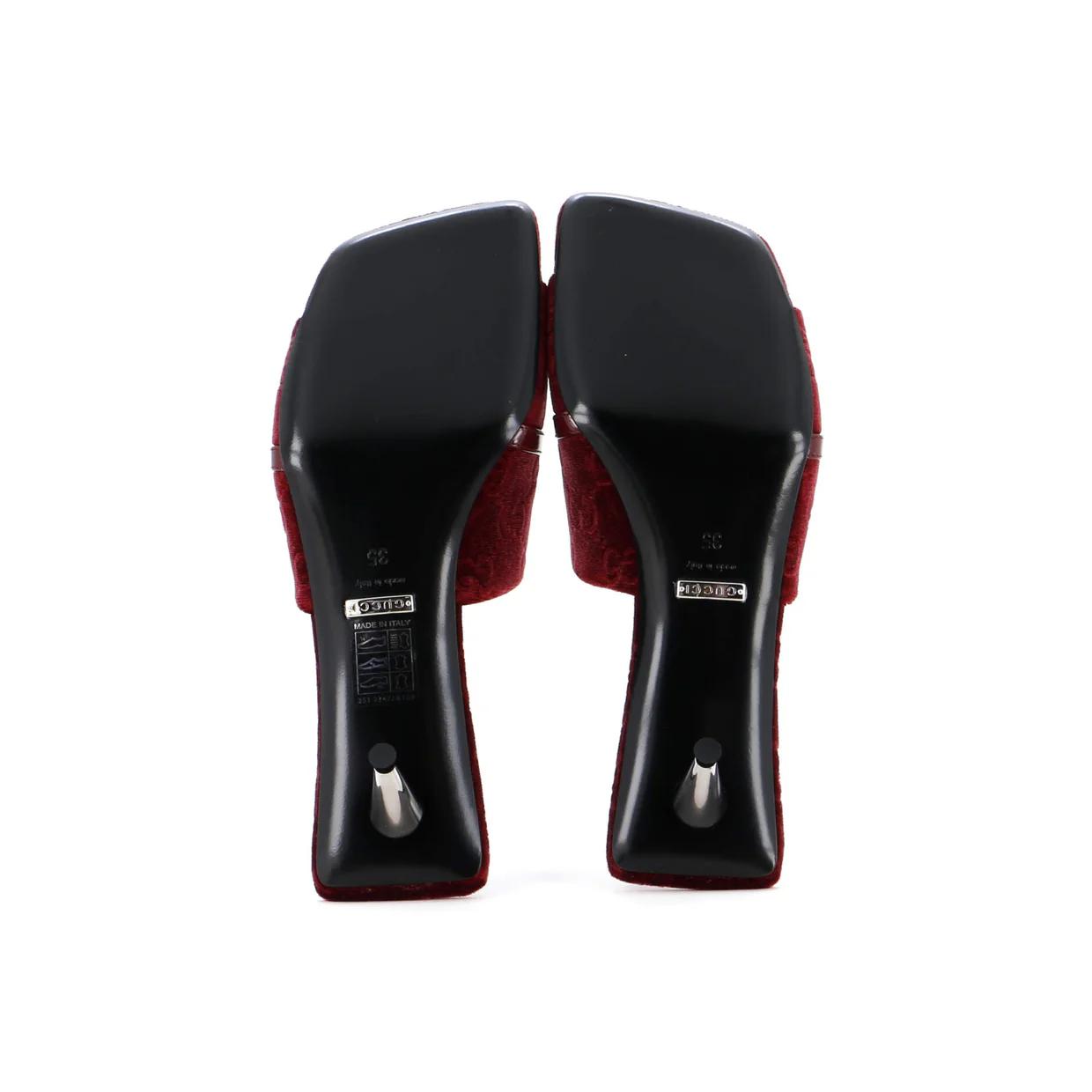 Women's Bow Slide Heeled Sandals GG Velvet - Deep Luxury