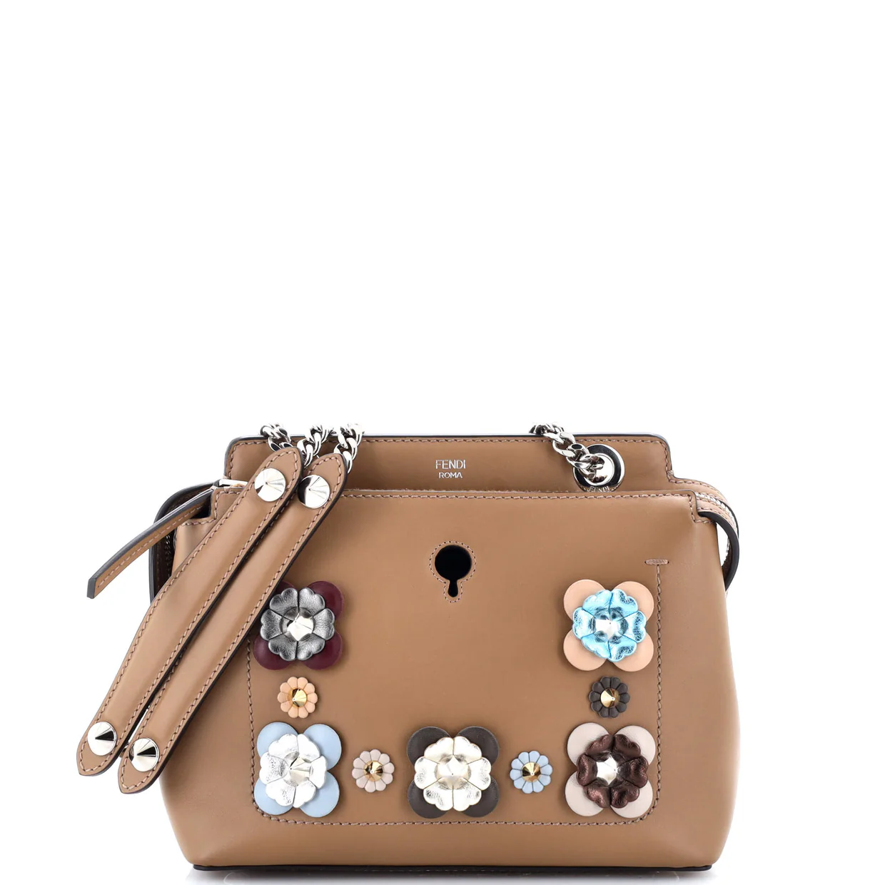 Flowerland DotCom Convertible Satchel Embellished Leather Medium - Deep Luxury