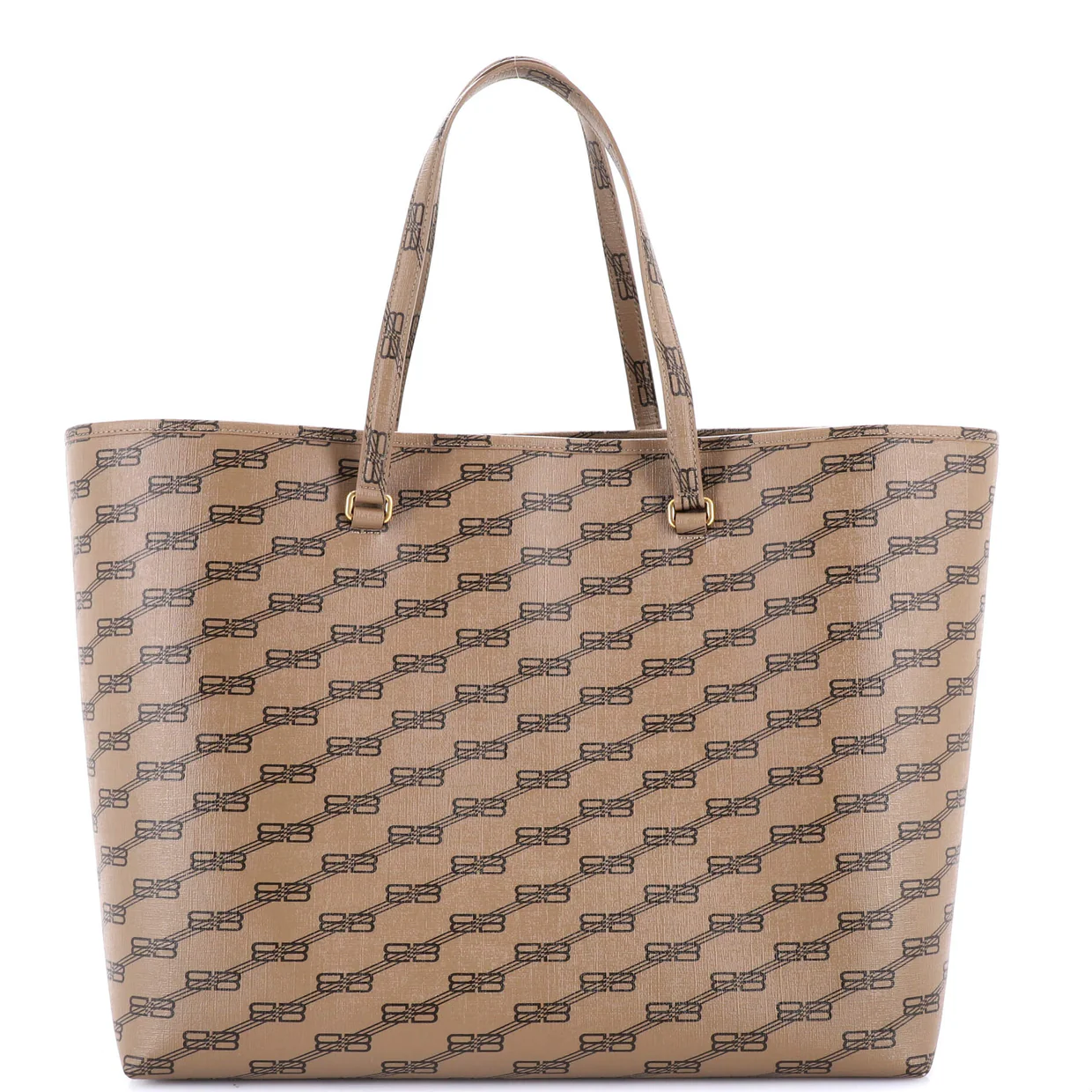 Signature East-West Shopper Tote BB Monogram Coated Canvas Large - Deep Luxury