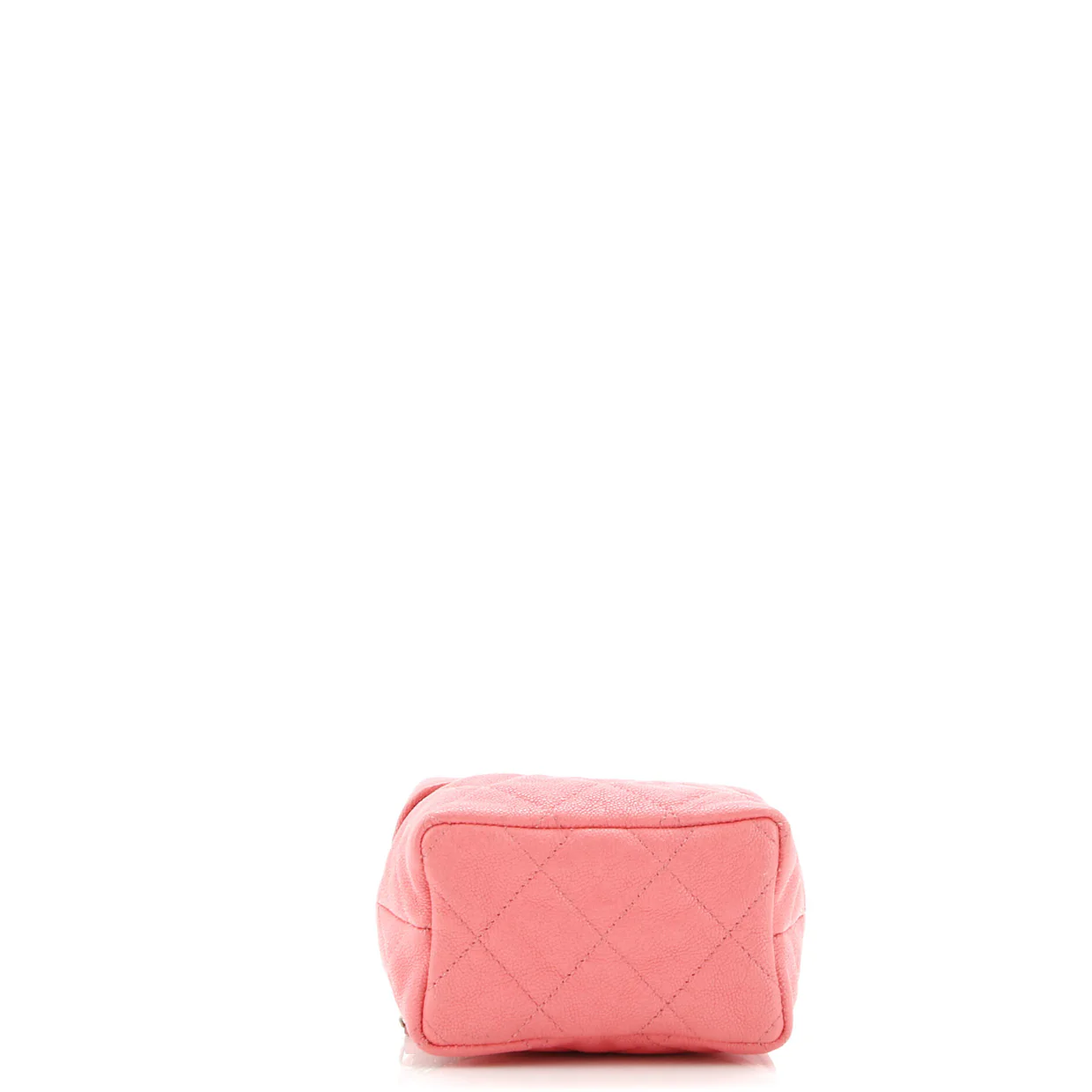 Top Handle Zip Around Vanity Case with Chain Quilted Caviar Mini - Deep Luxury