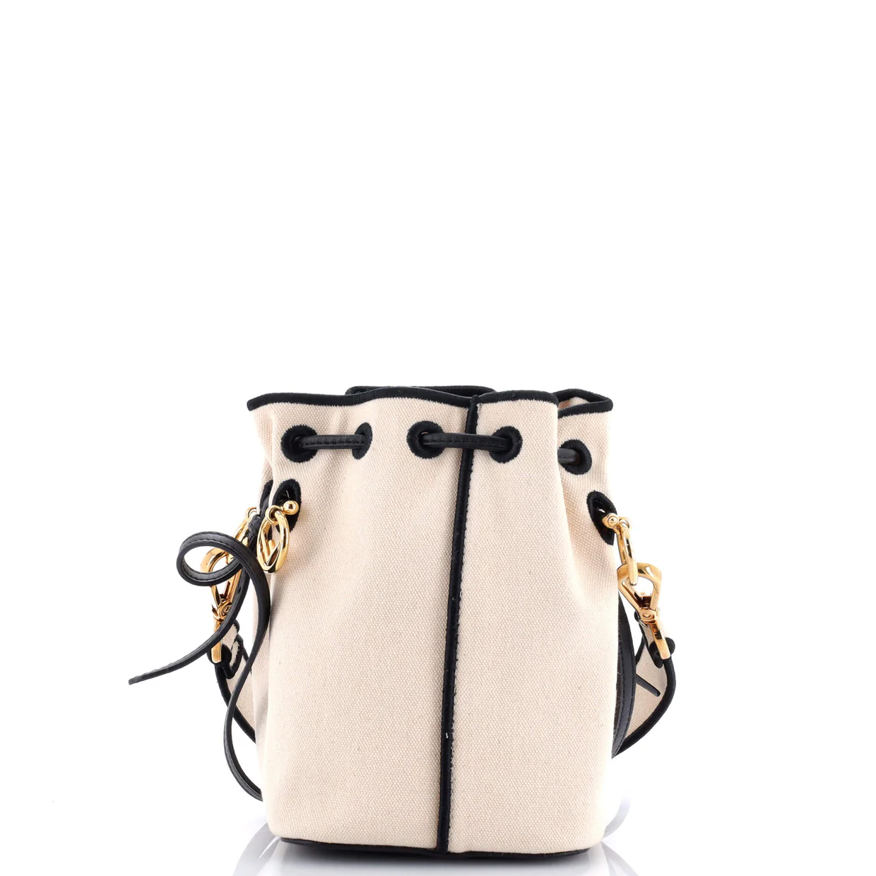 Logo Mon Tresor Bucket Bag Embroidered Canvas Mini - Deep Luxury