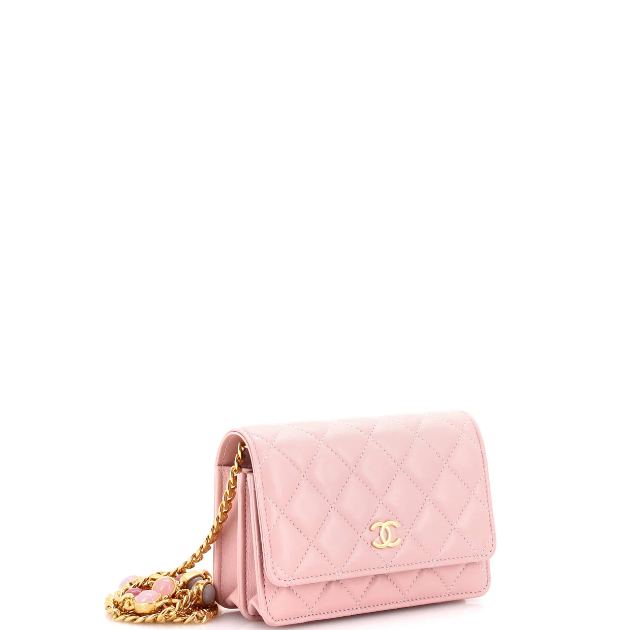 Pearl Samba Resin Wallet on Chain Quilted Calfskin - Deep Luxury
