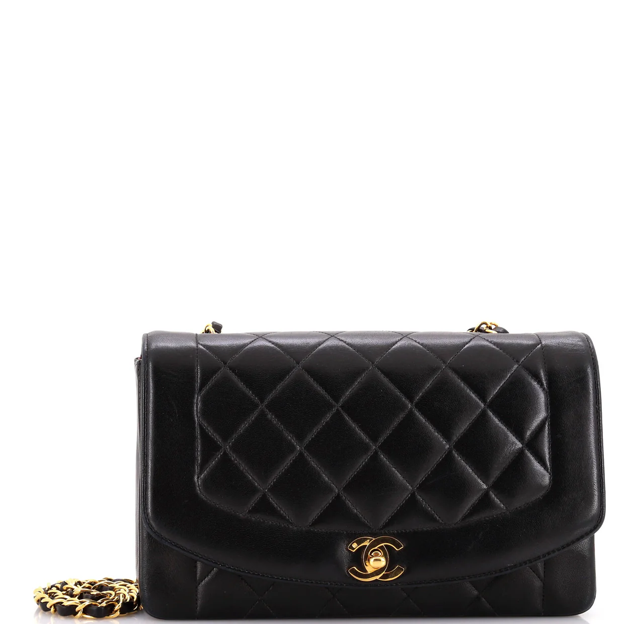Vintage Diana Flap Bag Quilted Lambskin Medium - Deep Luxury