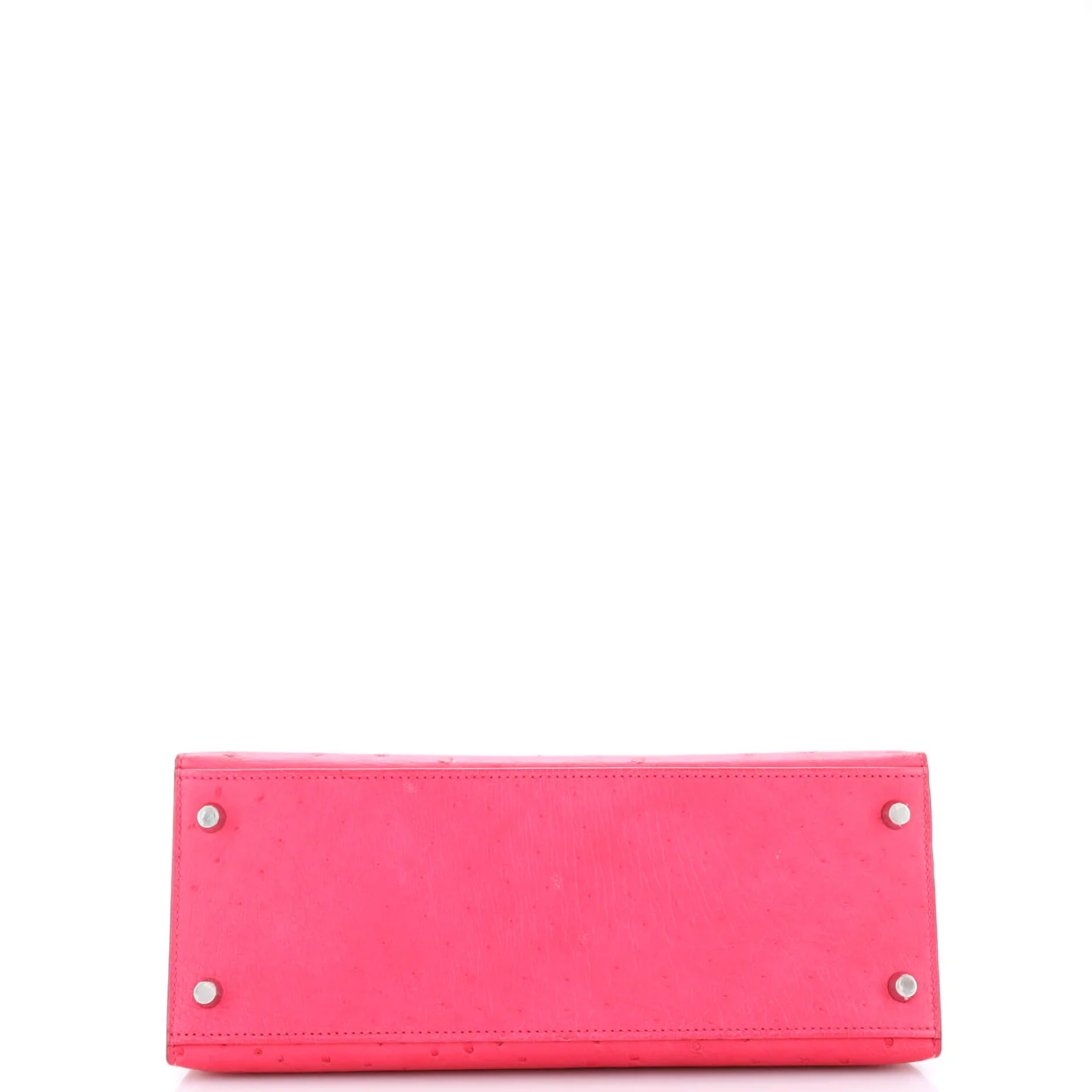 Kelly Handbag Rose Tyrien Ostrich with Palladium Hardware 28 - Deep Luxury