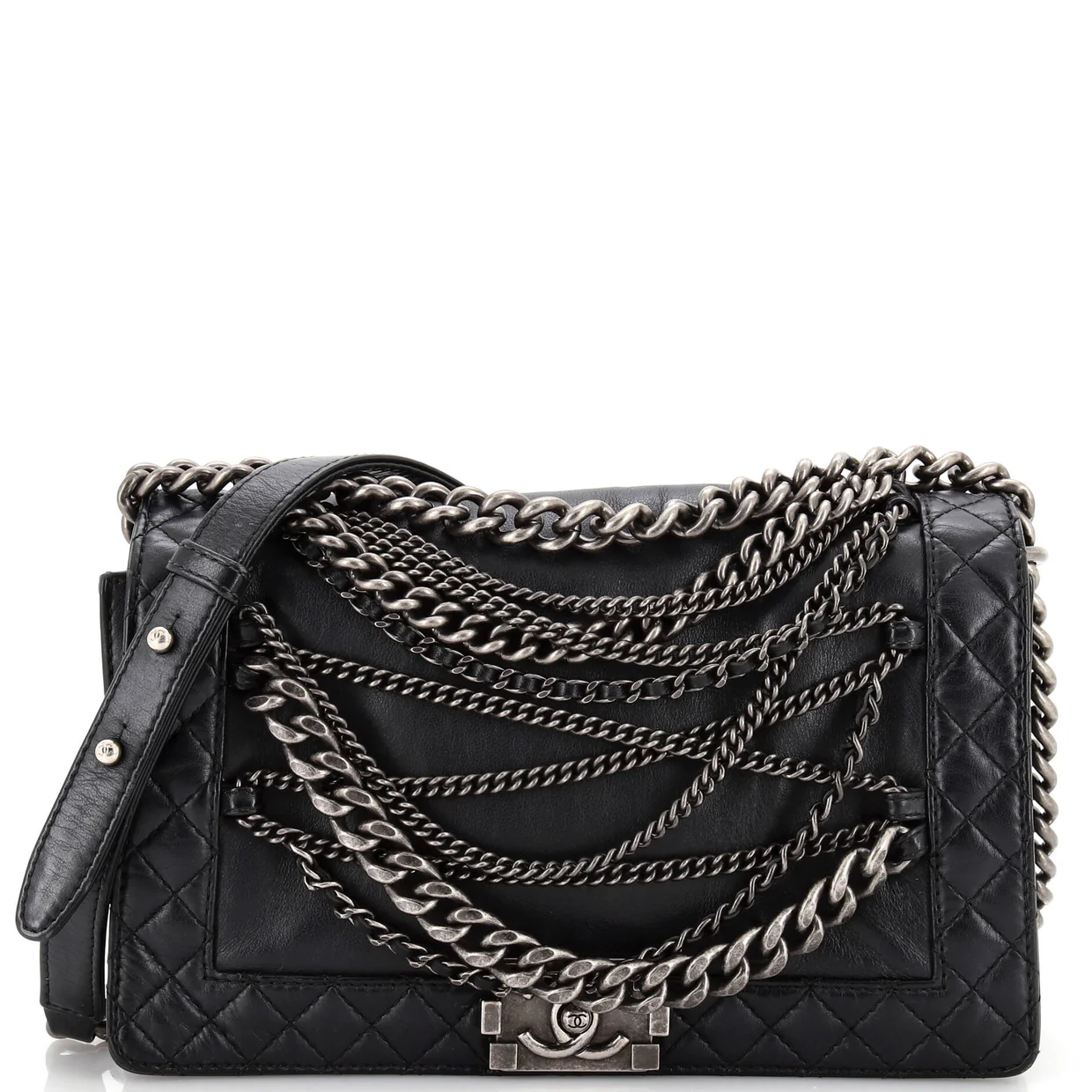 Boy Flap Bag Enchained Lambskin New Medium - Deep Luxury