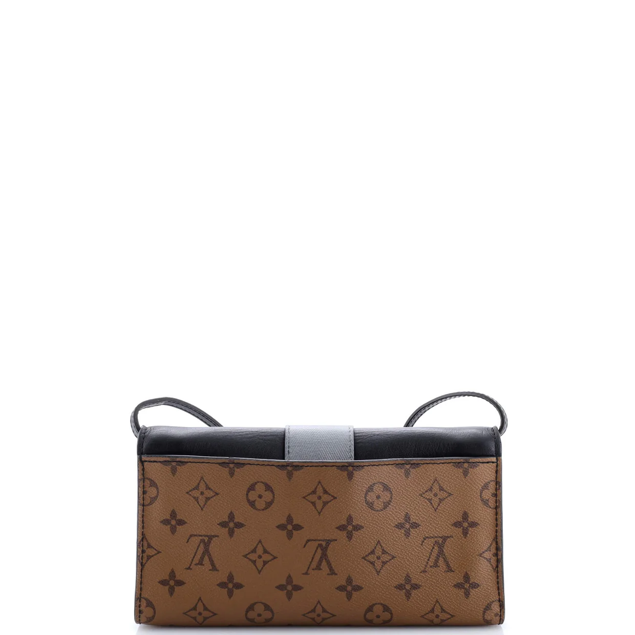 Column Clutch Reverse Monogram Canvas with Calfskin - Deep Luxury