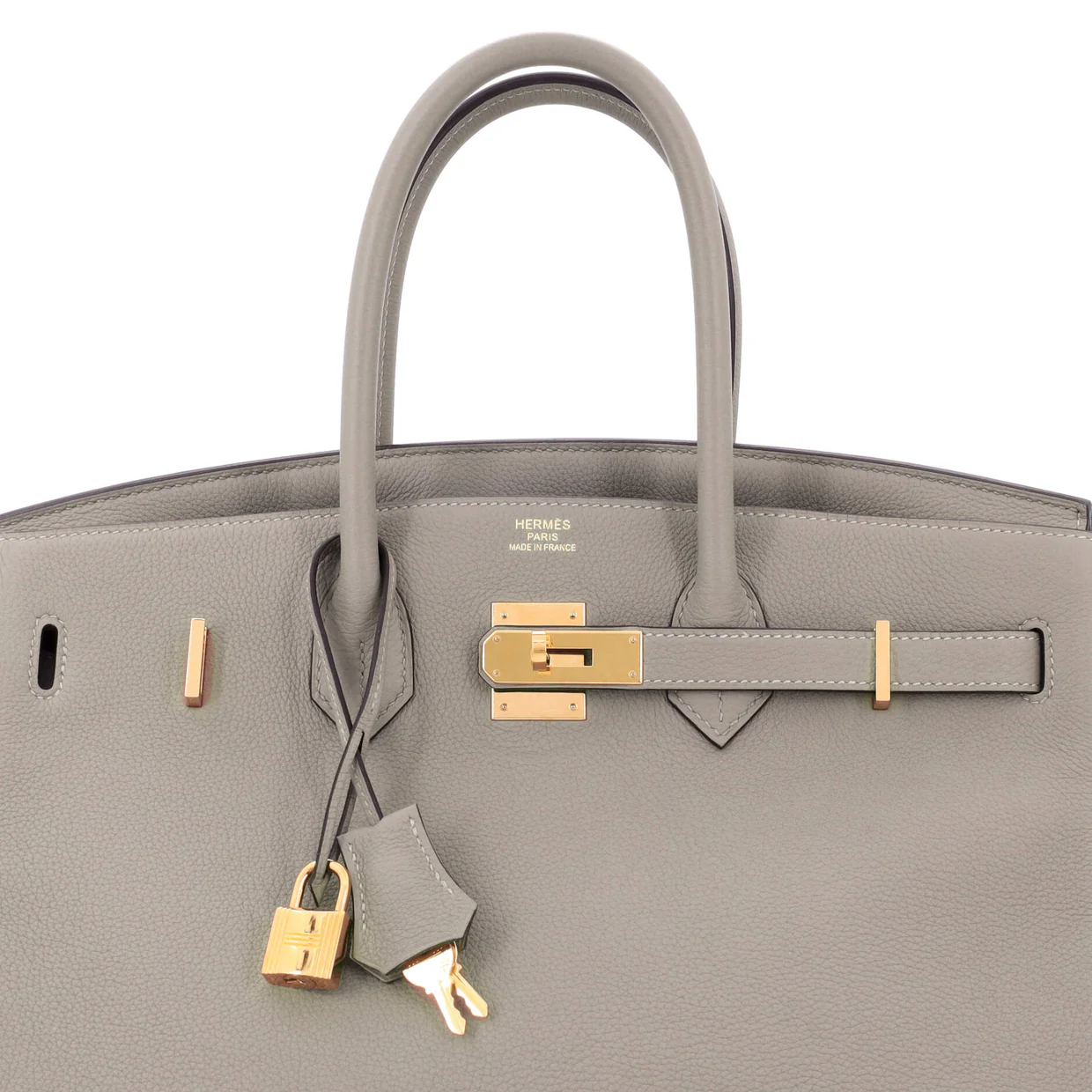 Birkin Handbag Grey Togo with Gold Hardware 35 - Deep Luxury
