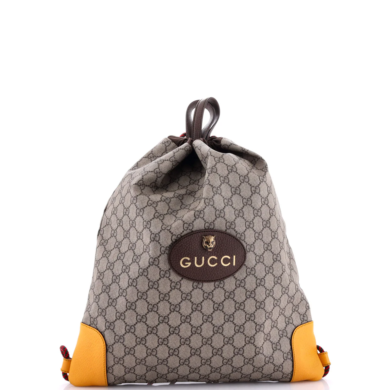 Neo Vintage Drawstring Backpack GG Coated Canvas Large - Deep Luxury
