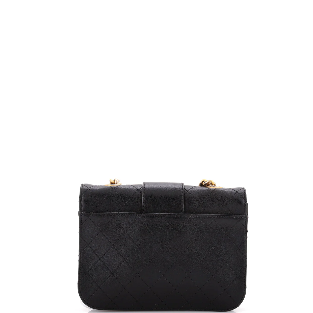 Front Chain Flap Bag Quilted Sheepskin Medium - Deep Luxury