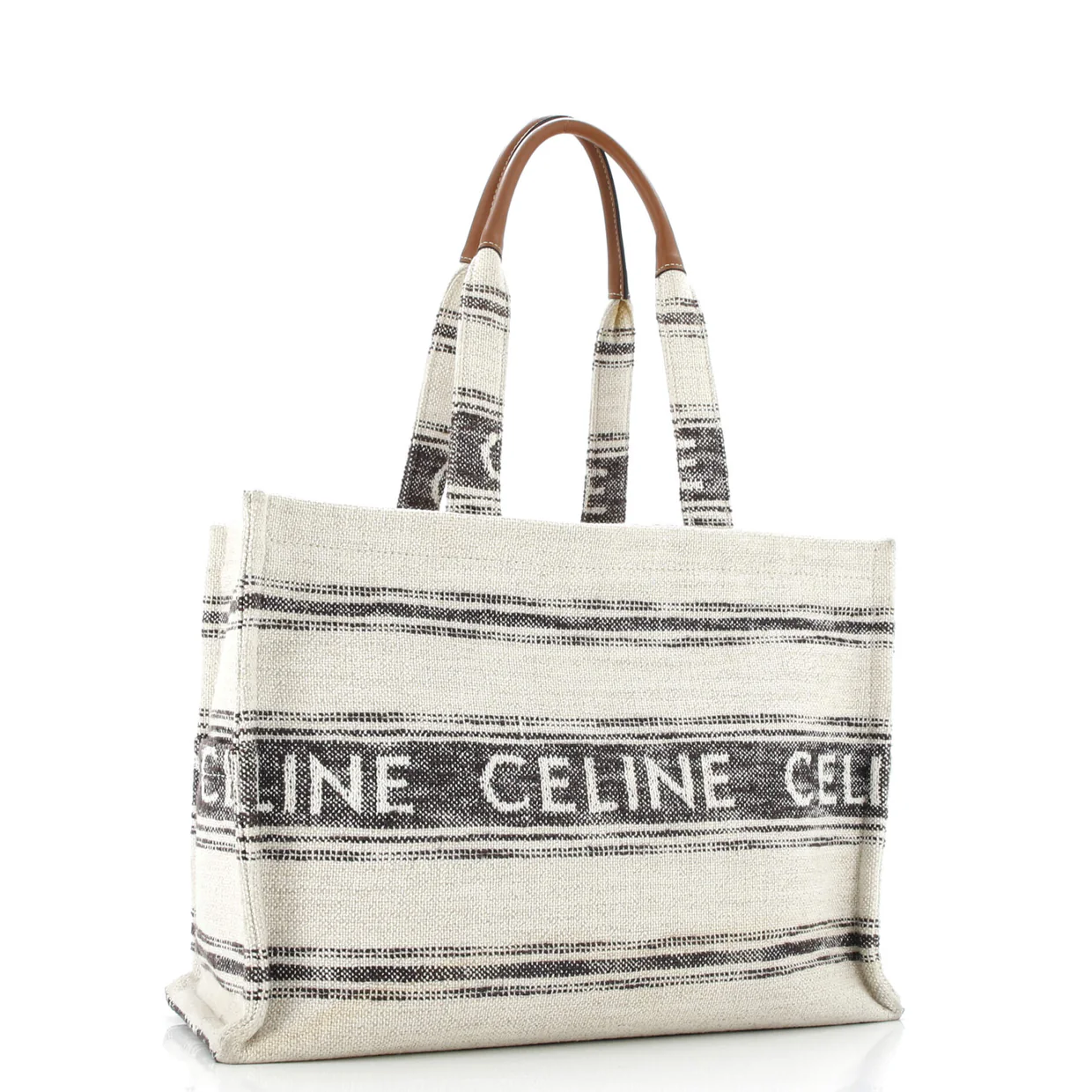 Cabas Thais Tote Striped Jacquard Textile Large - Deep Luxury