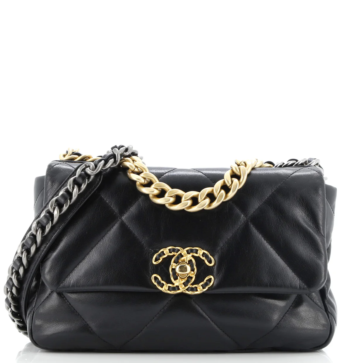 19 Flap Bag Quilted Leather Medium - Deep Luxury