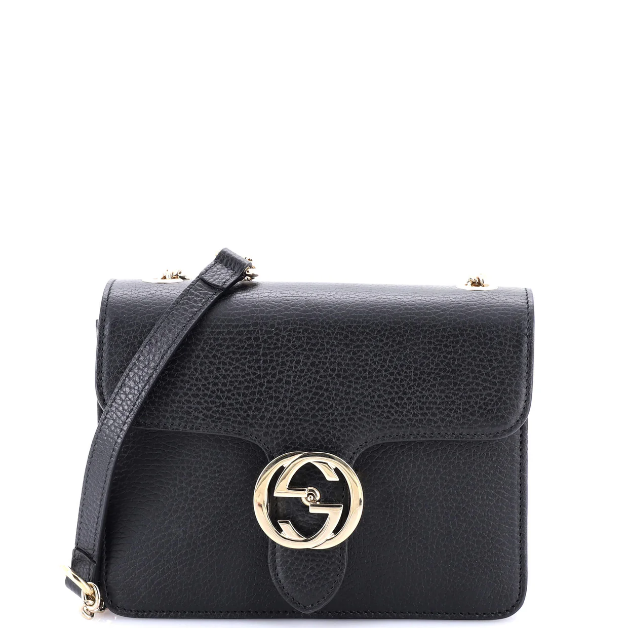 Interlocking Shoulder Bag Leather Small - Deep Luxury