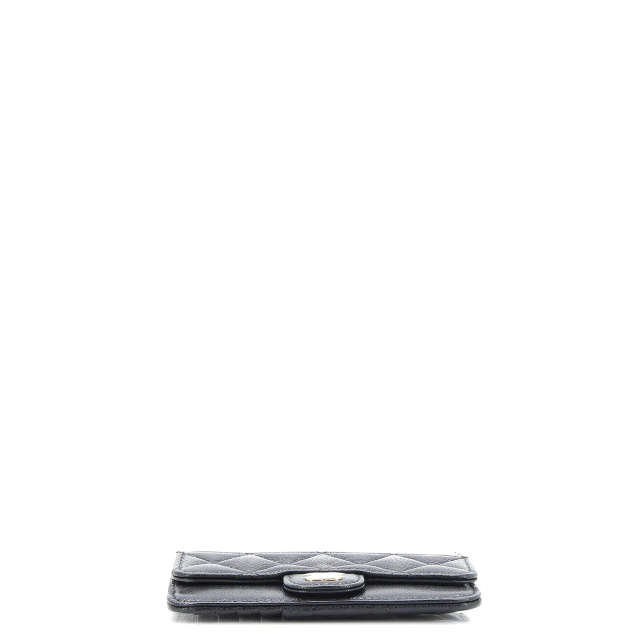 Flap Zip Card Holder Quilted Caviar - Deep Luxury