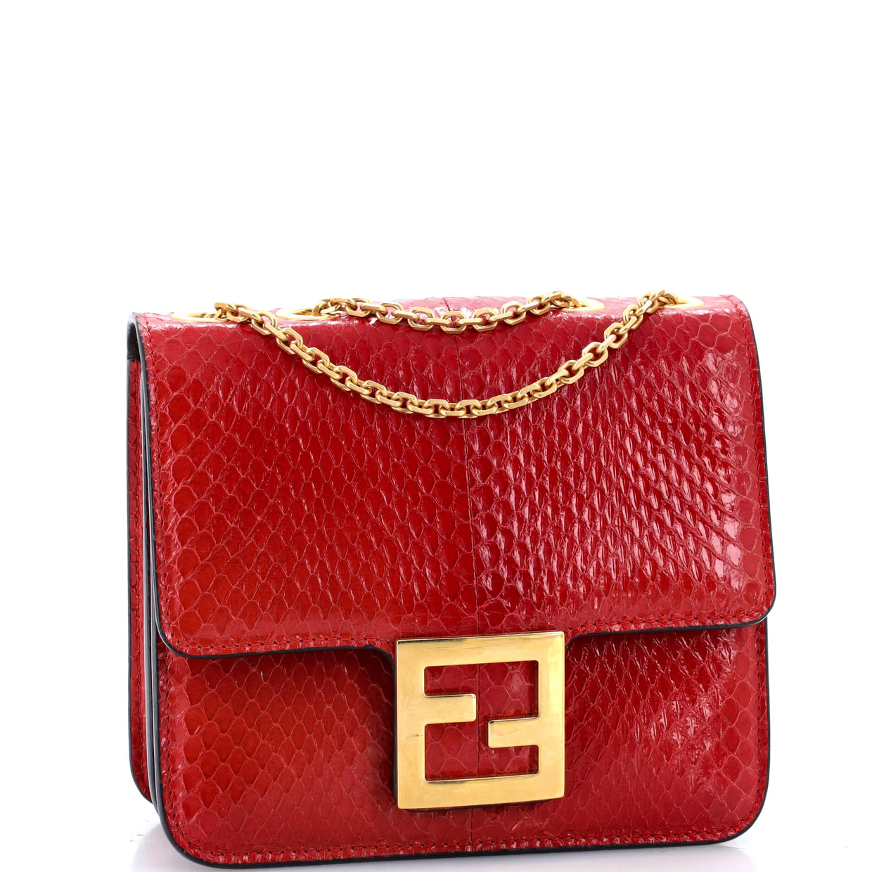 Fab Chain Shoulder Bag Python - Deep Luxury