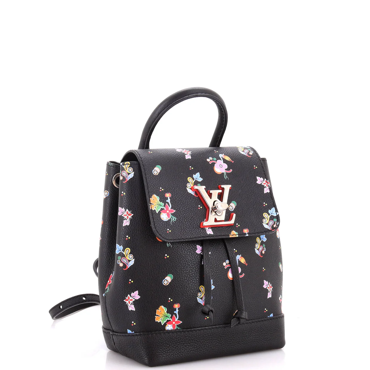 Lockme Backpack Floral Printed Leather Mini - Deep Luxury