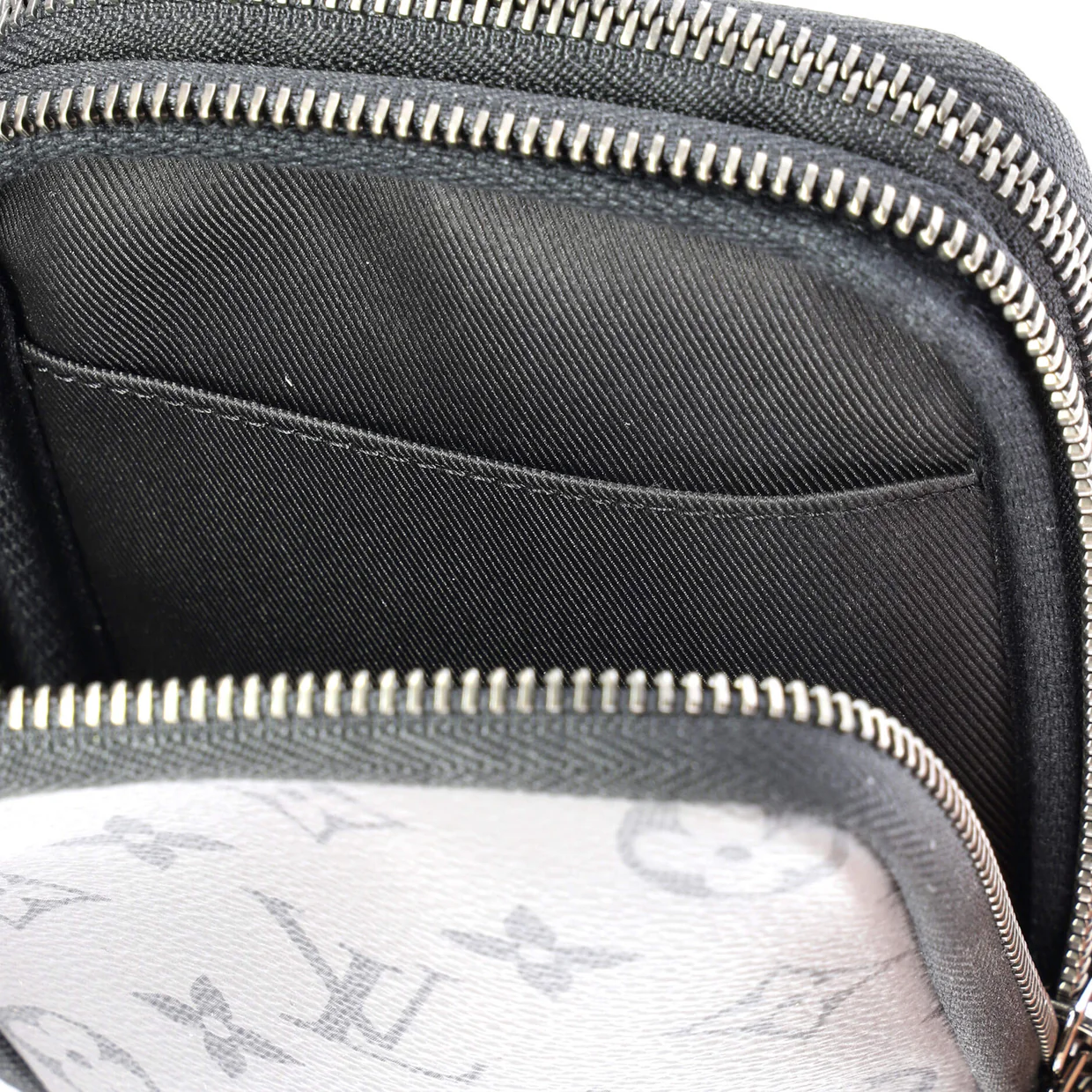 Double Phone Pouch Reverse Monogram Eclipse Canvas - Deep Luxury