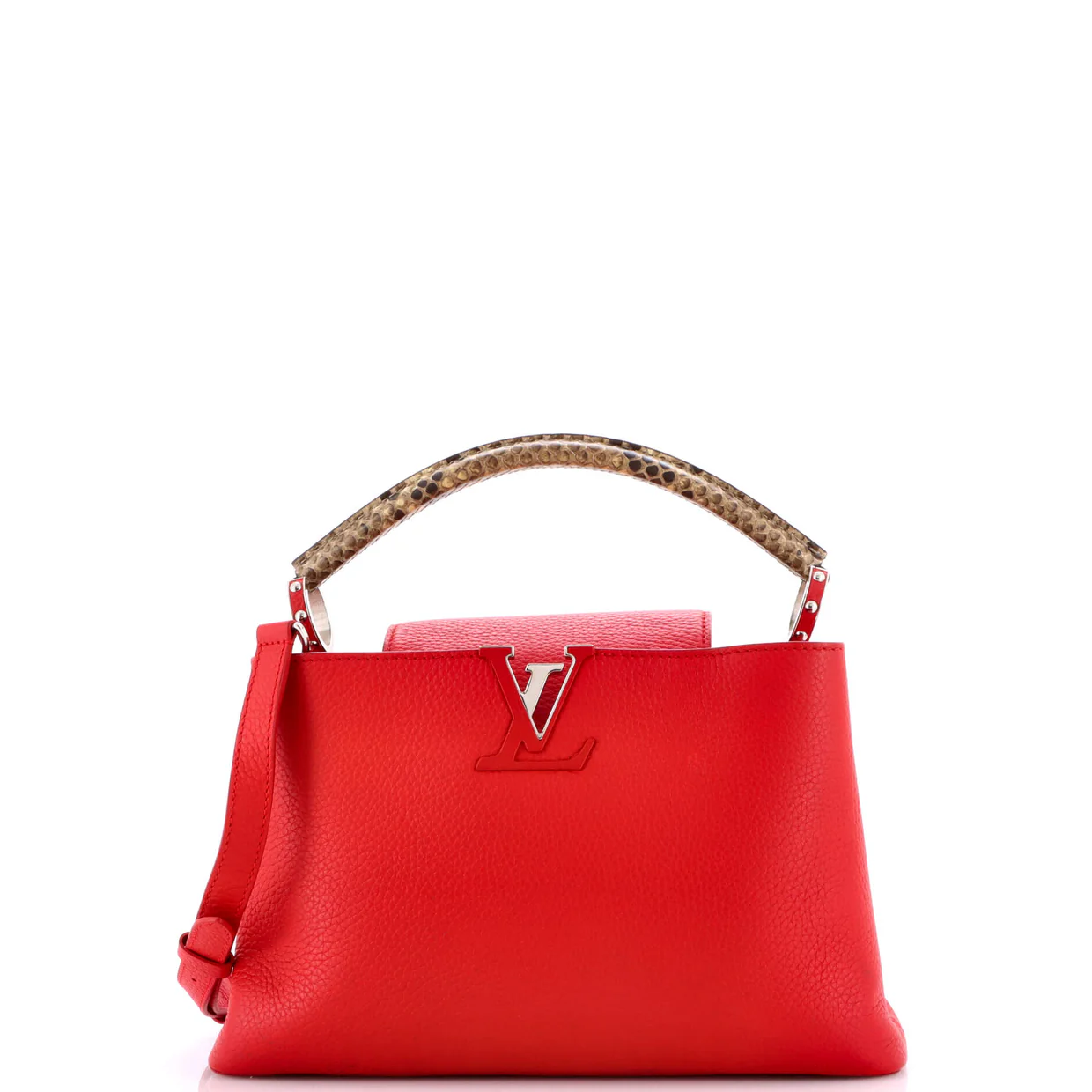 Capucines Bag Leather with Python PM - Deep Luxury