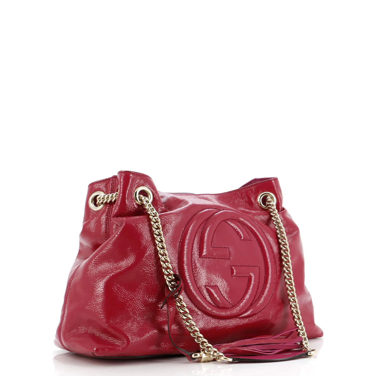 Soho Chain Strap Shoulder Bag Patent Medium - Deep Luxury