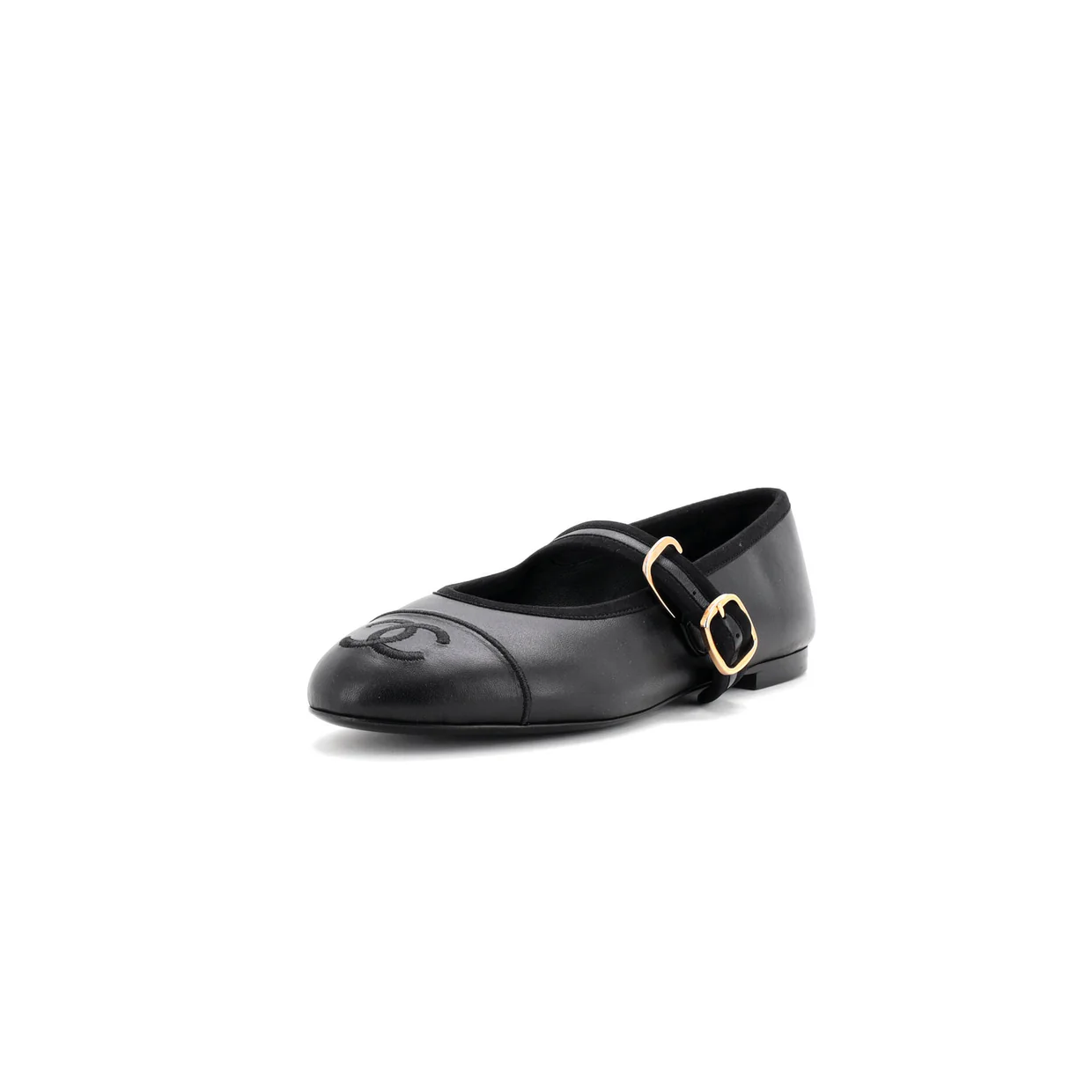 Women's CC Mary Jane Flats Embroidered Leather - Deep Luxury