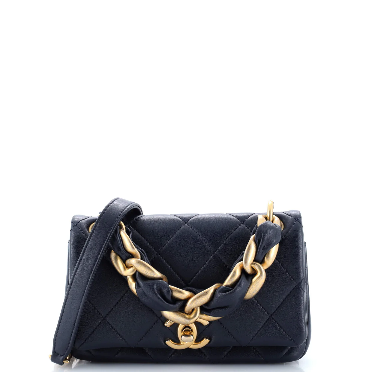 Chain Is More Flap Bag Quilted Lambskin Small - Deep Luxury
