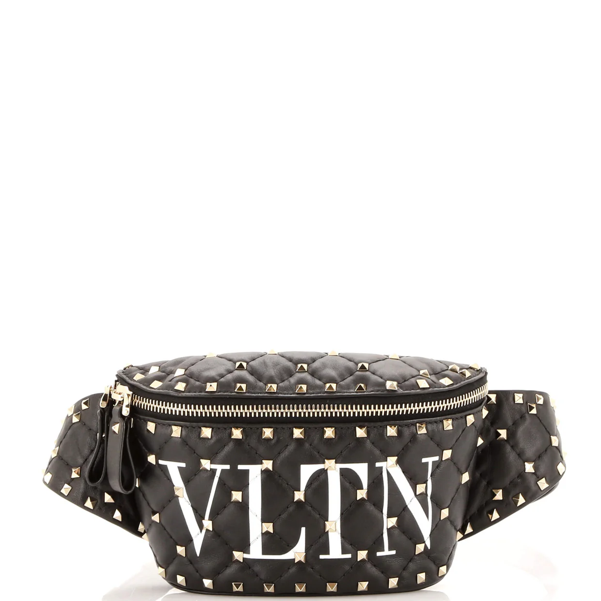 VLTN Rockstud Spike Belt Bag Quilted Printed Leather - Deep Luxury