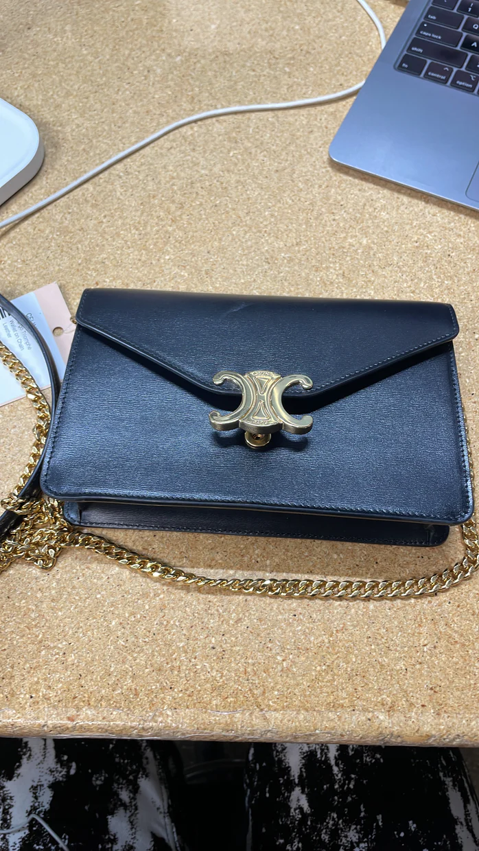 Margo Triomphe Wallet on Chain Leather - Deep Luxury