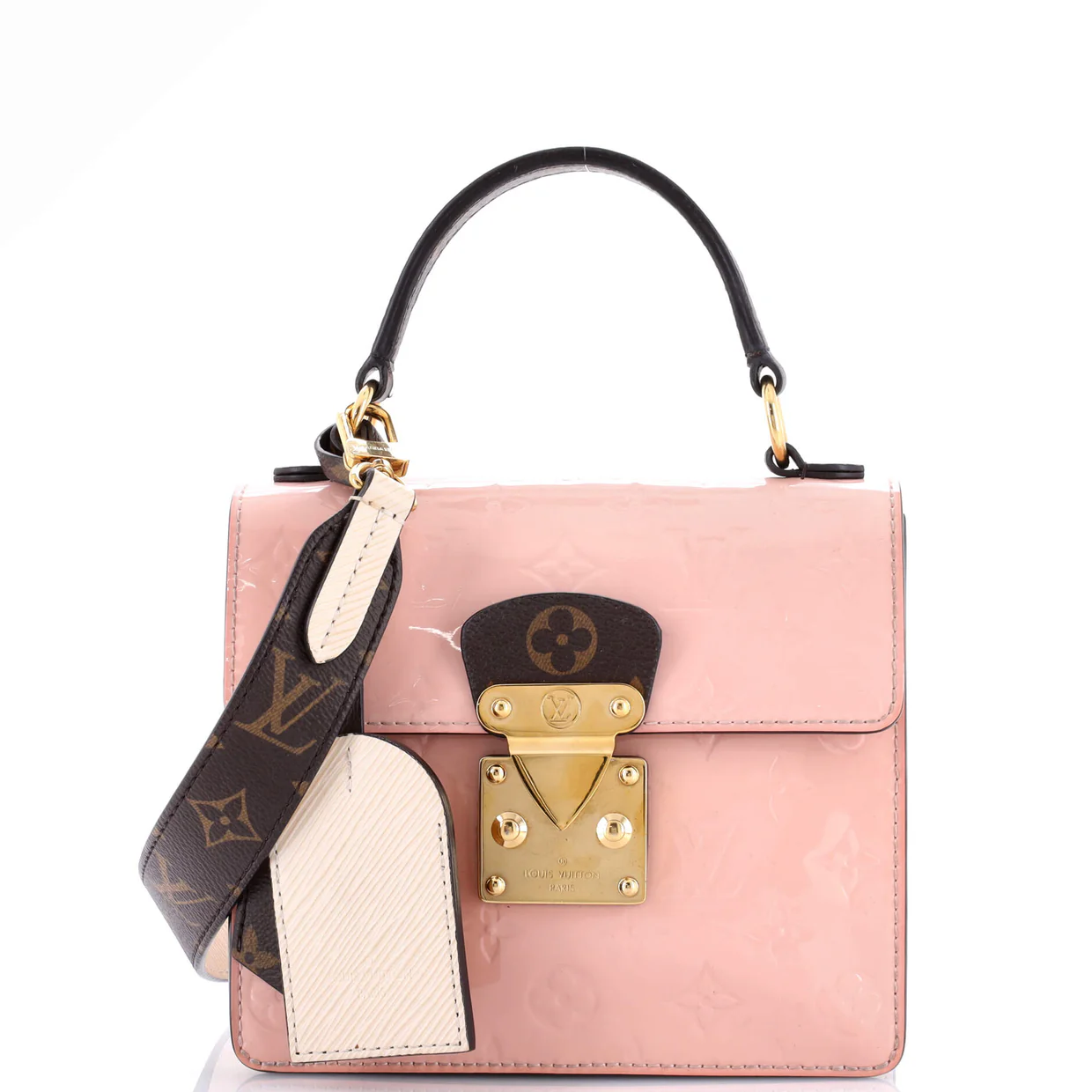 Spring Street NM Handbag Monogram Vernis with Monogram Canvas and Epi Leather - Deep Luxury