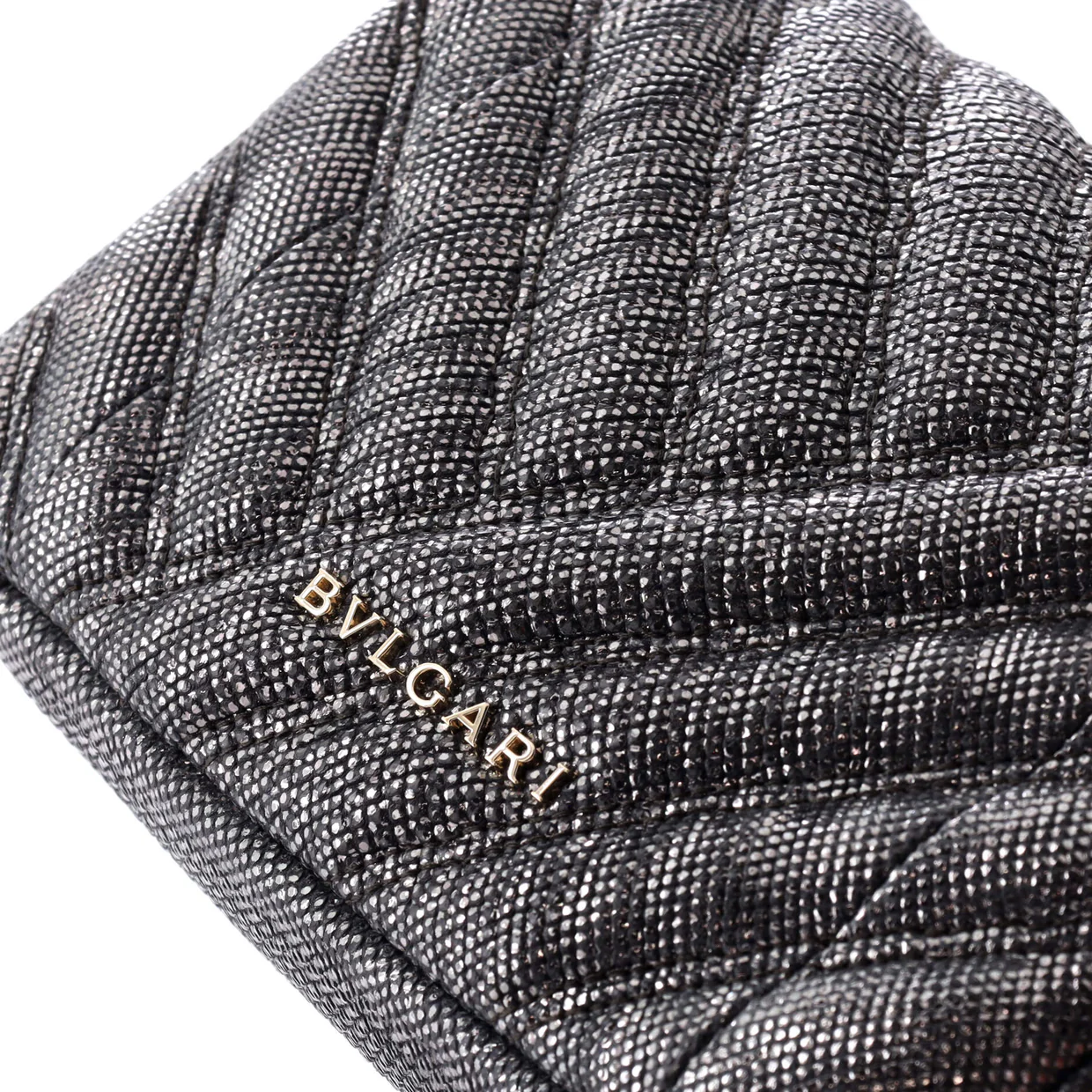 Serpenti Cabochon Shoulder Bag Diagonal Quilted Metallic Karung Small - Deep Luxury