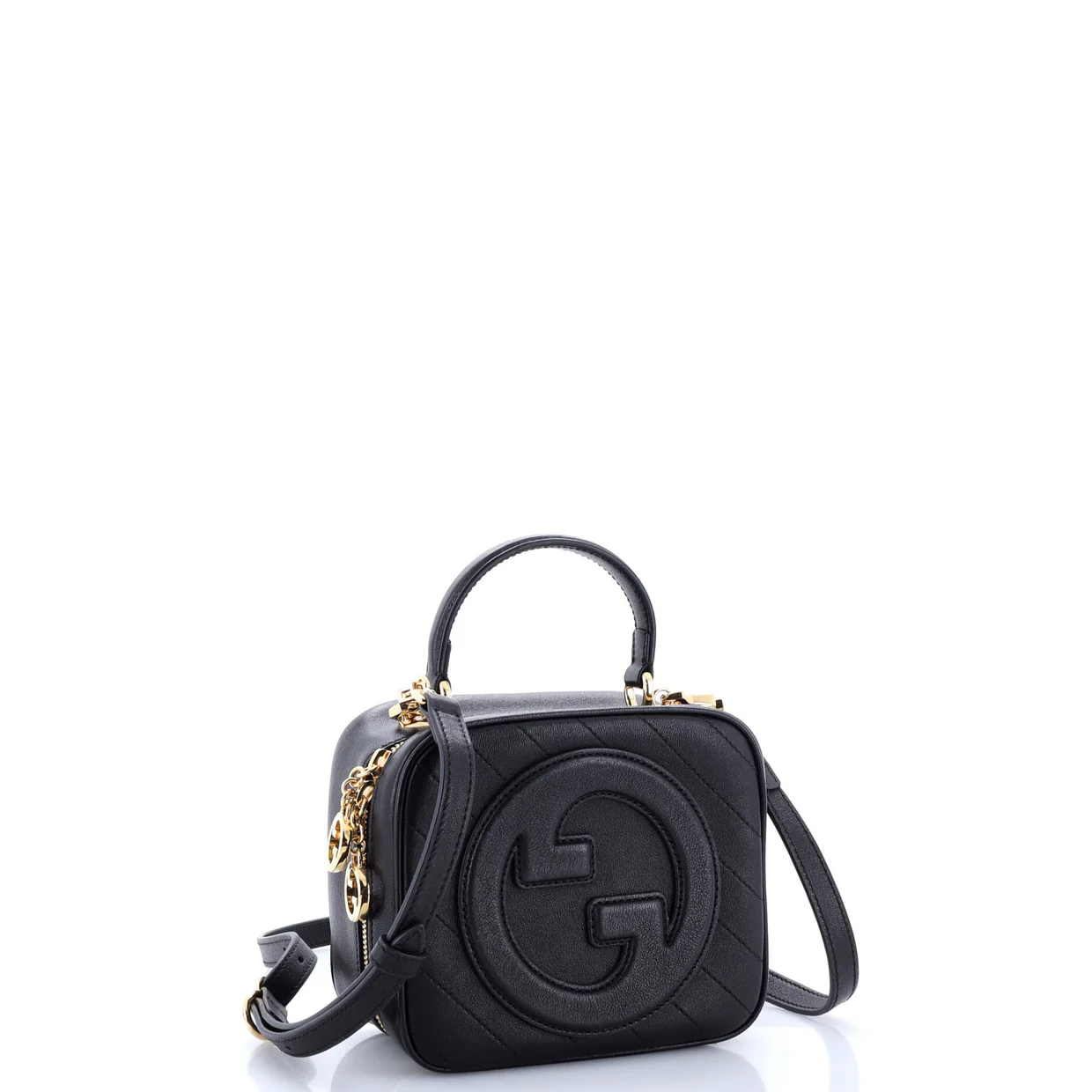 Blondie NM Top Handle Shoulder Bag Diagonal Quilted Leather - Deep Luxury