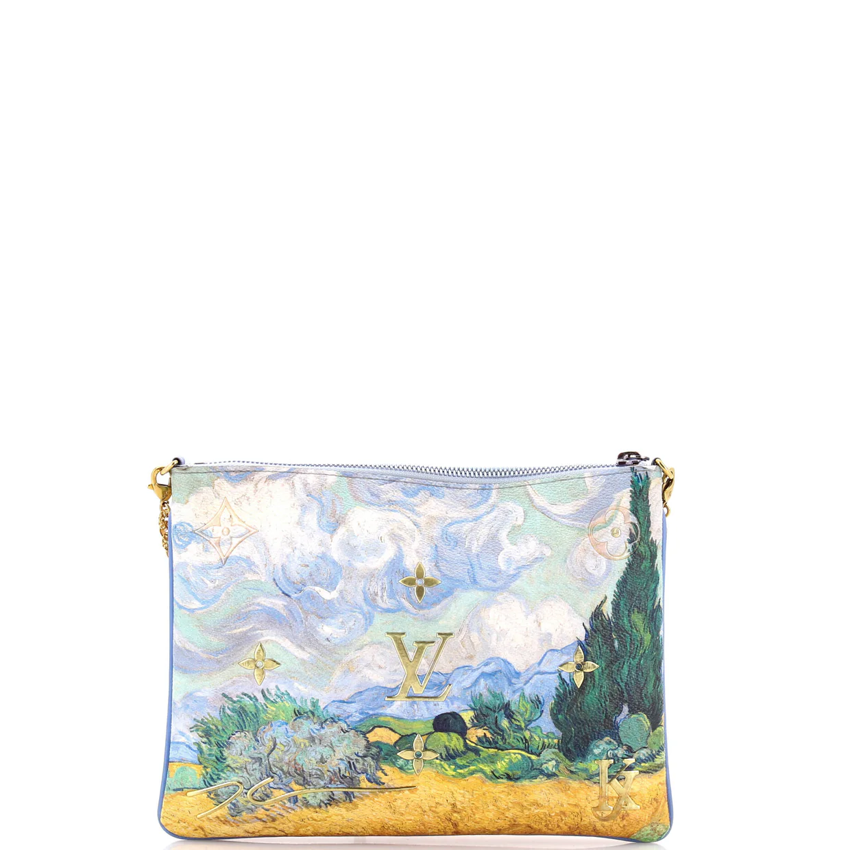 Pochette Clutch Limited Edition Jeff Koons Van Gogh Print Canvas - Deep Luxury