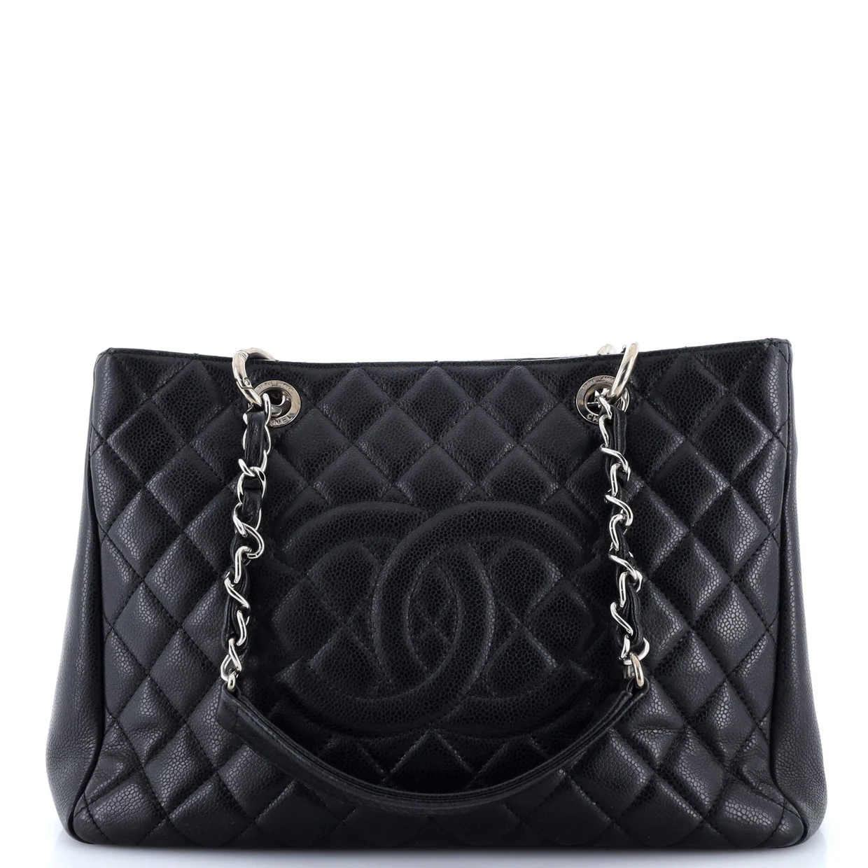 Grand Shopping Tote Quilted Caviar - Deep Luxury