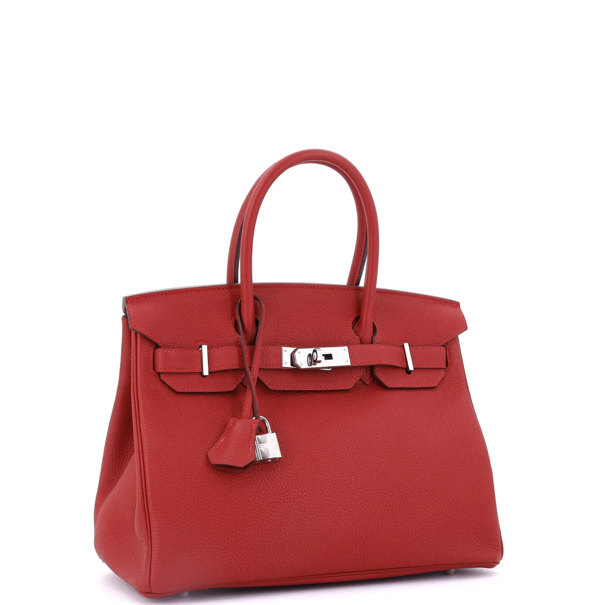 Birkin Handbag Rouge Vif Togo with Palladium Hardware 30 - Deep Luxury