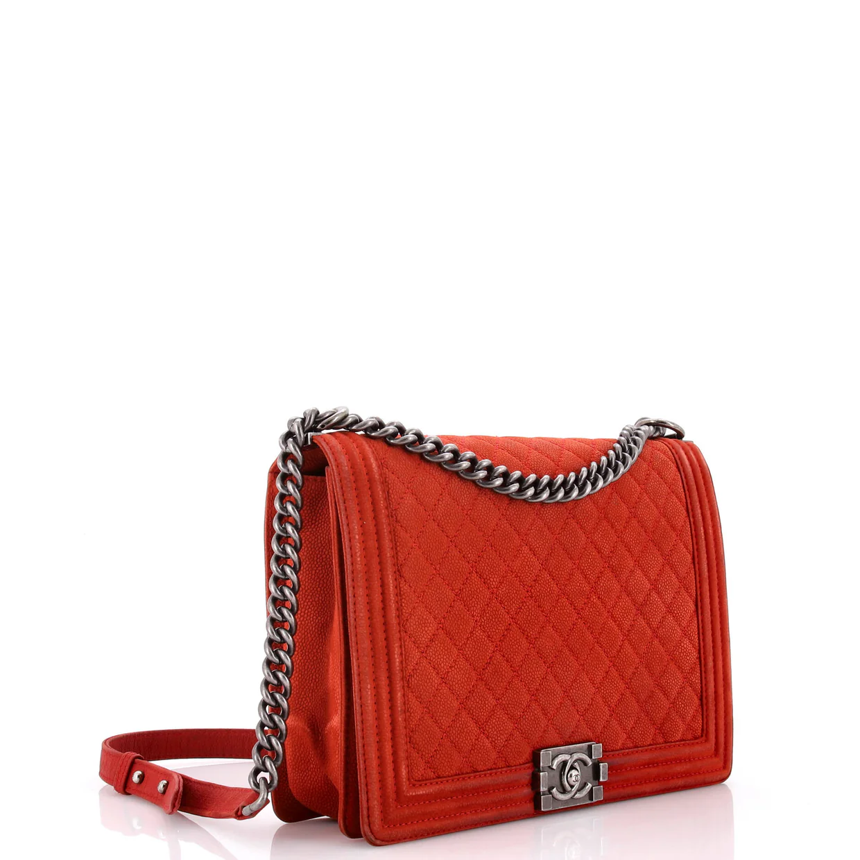 Boy Flap Bag Quilted Matte Caviar Large - Deep Luxury