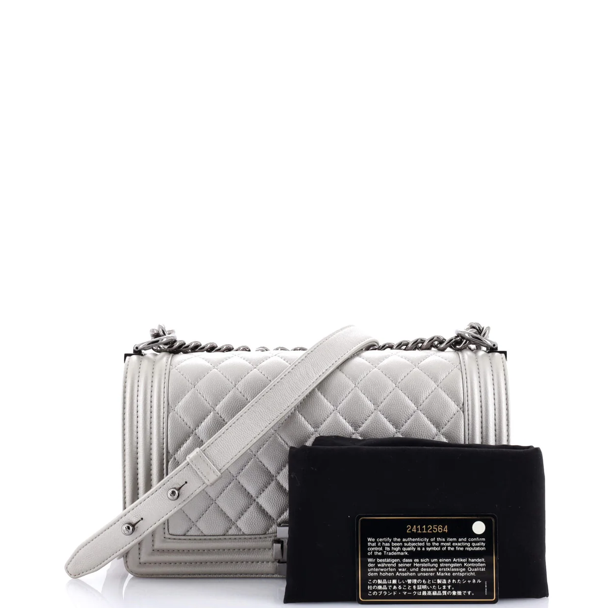 Boy Flap Bag Quilted Caviar Old Medium - Deep Luxury