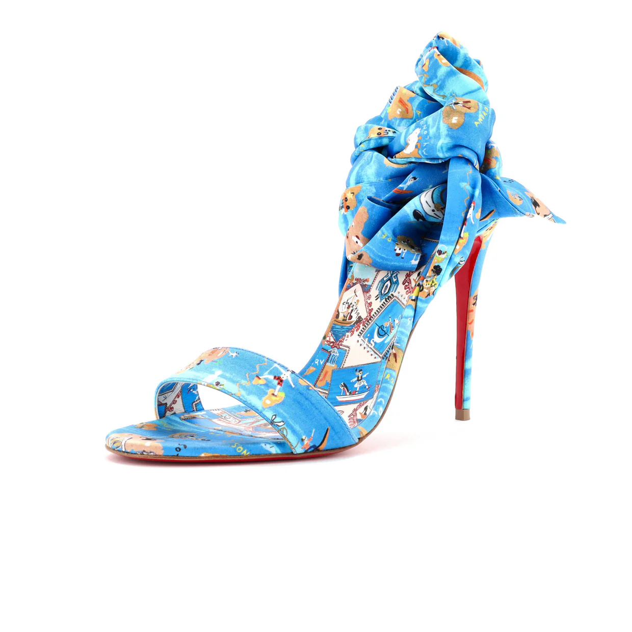 Women's Du Desert Heeled Sandals Printed Satin 100 - Deep Luxury