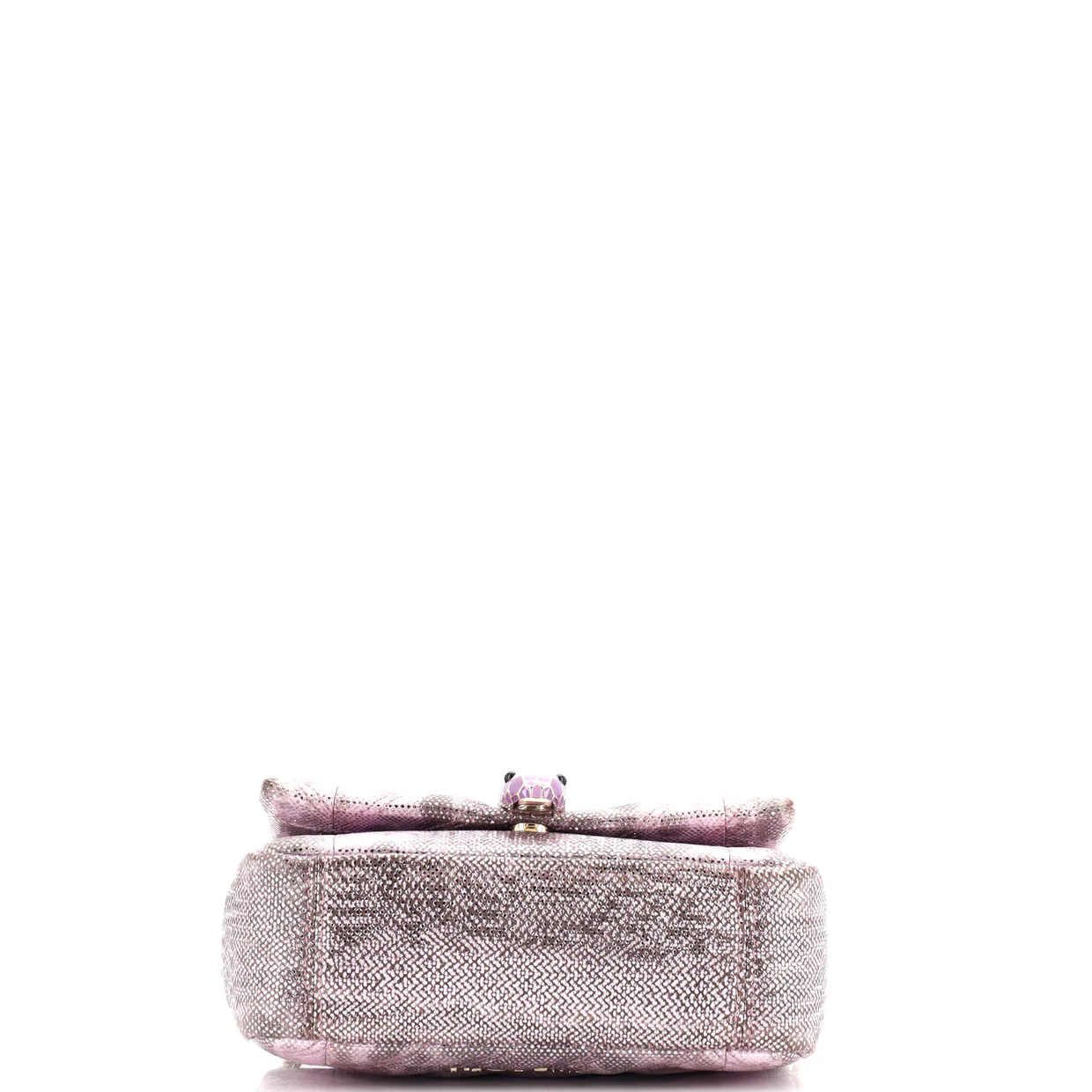 Serpenti Cabochon Shoulder Bag Diagonal Quilted Metallic Karung Small - Deep Luxury