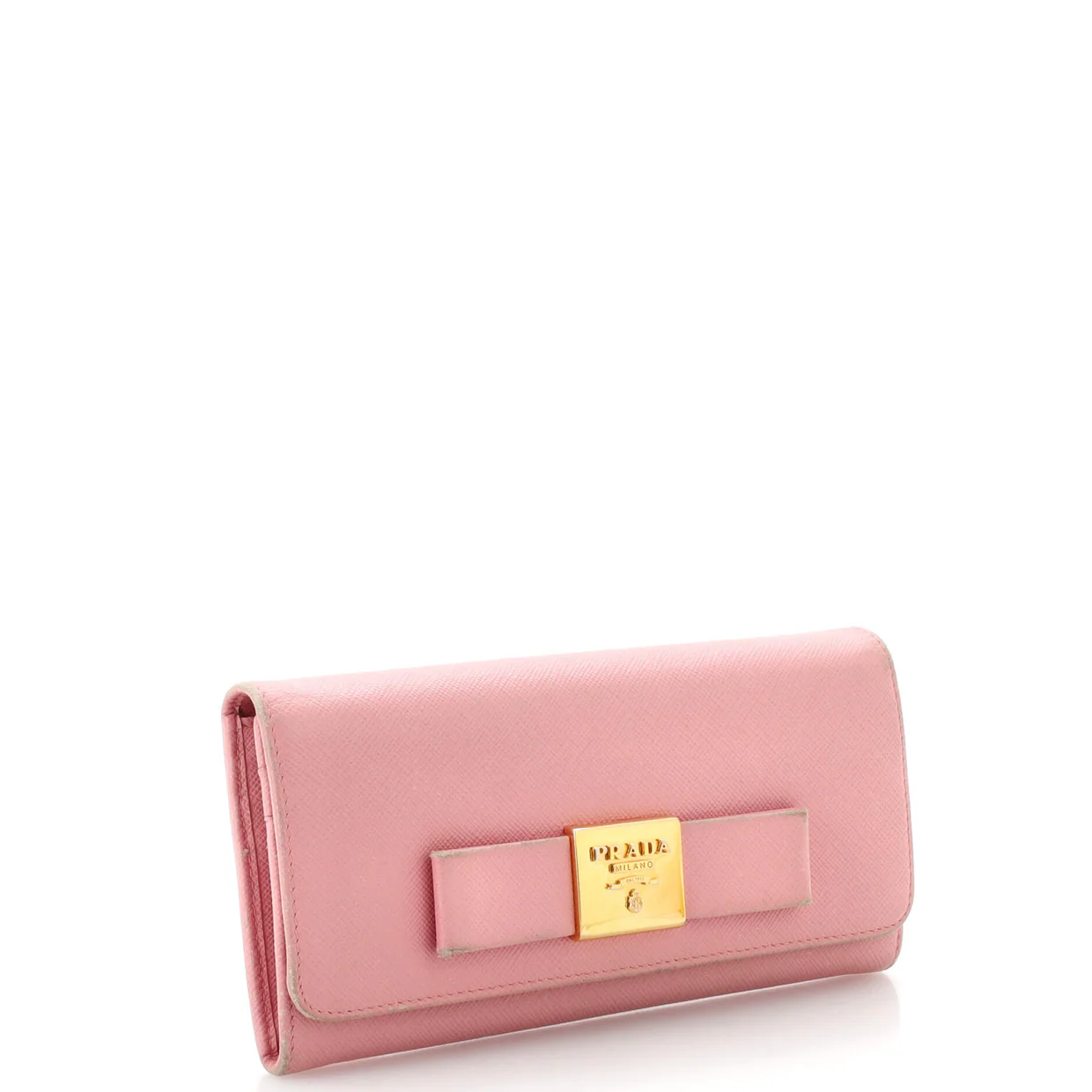 Bow Flap Wallet Saffiano Leather Long - Deep Luxury