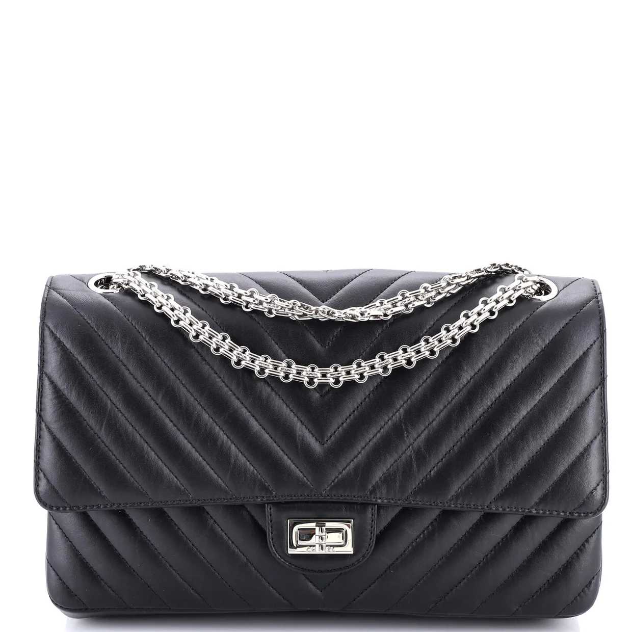 Reissue 2.55 Flap Bag Chevron Aged Calfskin 226 - Deep Luxury