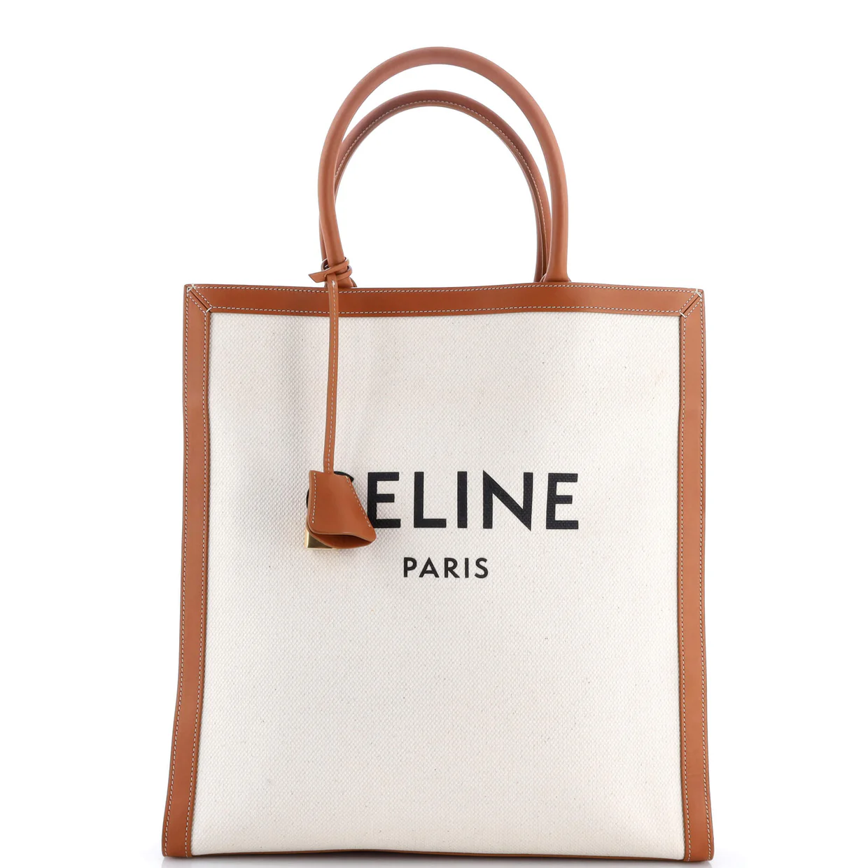 Vertical Cabas Tote Canvas with Leather Large - Deep Luxury