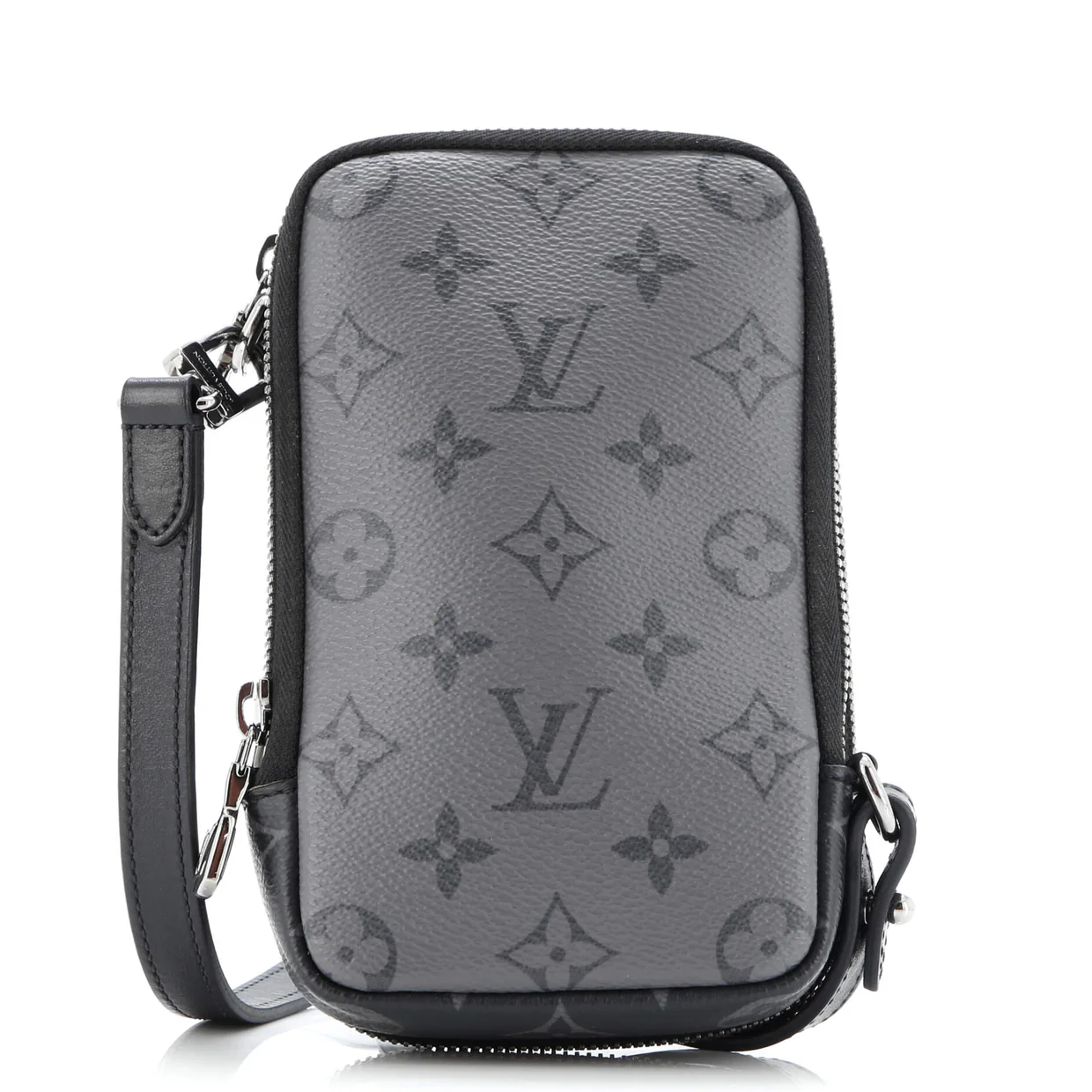 Double Phone Pouch Reverse Monogram Eclipse Canvas - Deep Luxury