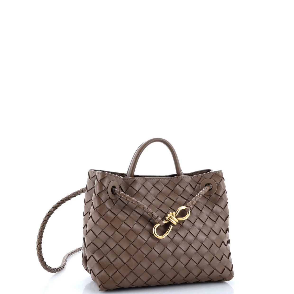 Andiamo Top Handle Bag Intrecciato Nappa Small - Deep Luxury