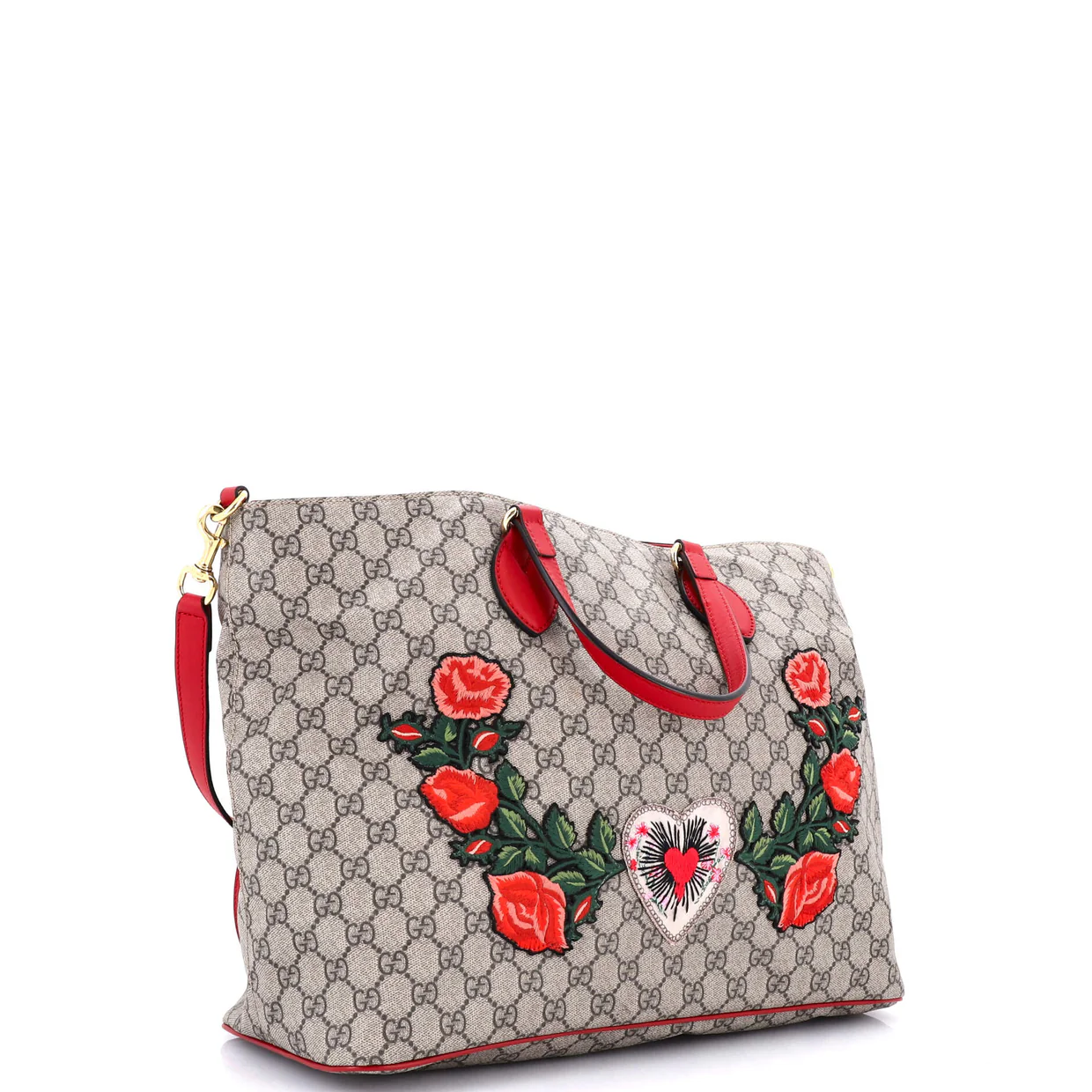 Convertible Soft Tote Embroidered GG Coated Canvas Medium - Deep Luxury