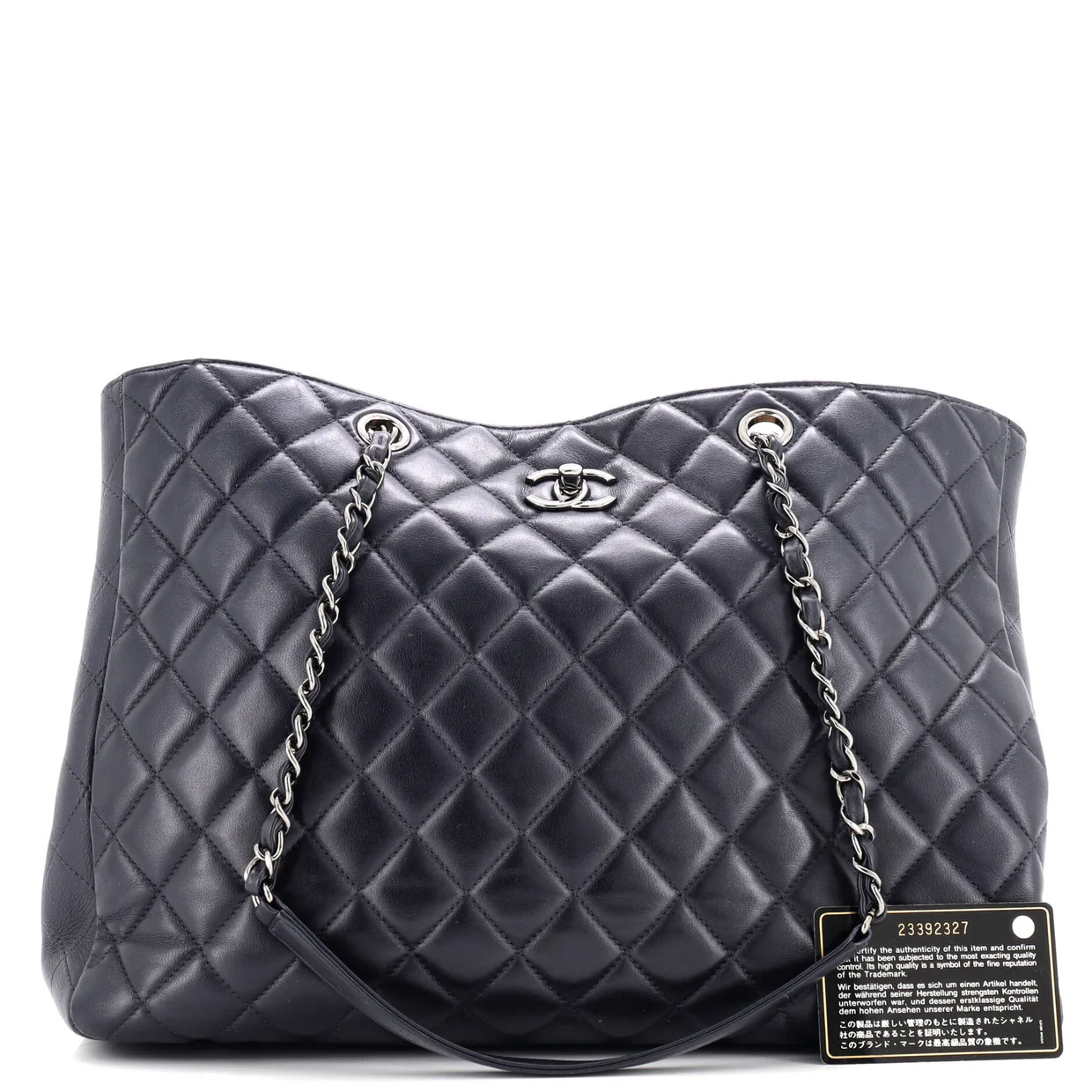 Classic CC Shopping Tote Quilted Calfskin Large - Deep Luxury