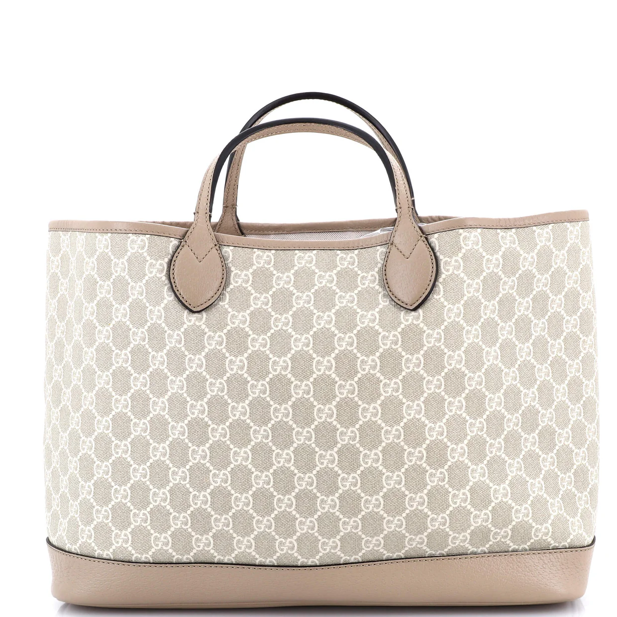 Ophidia Top Handle Shopping Tote GG Coated Canvas and Leather Medium - Deep Luxury