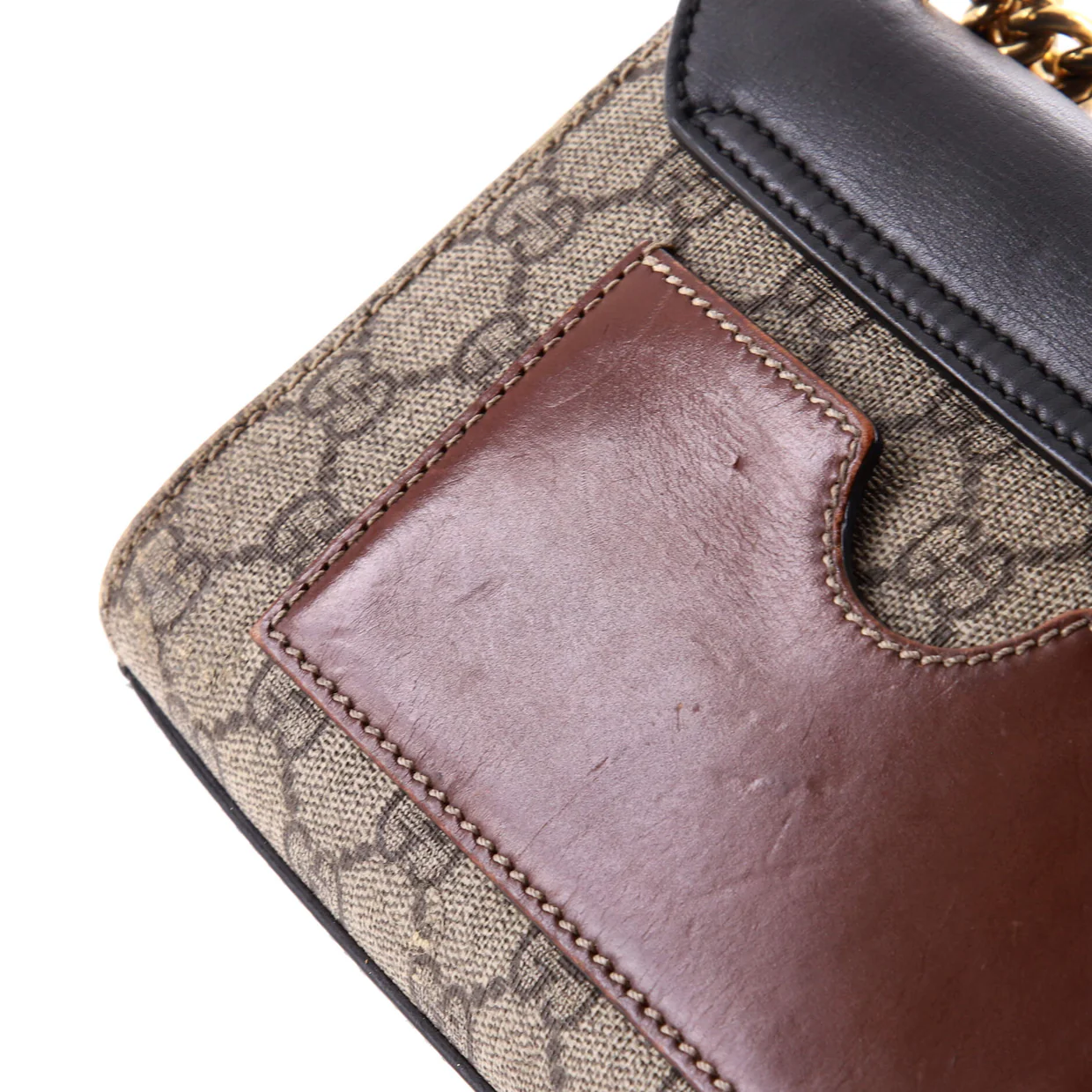 Padlock Shoulder Bag GG Coated Canvas and Leather Small - Deep Luxury