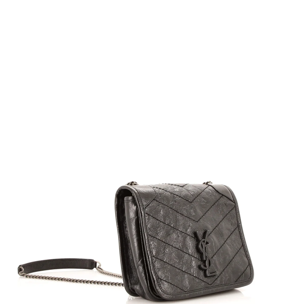 Niki Chain Wallet Matelasse Chevron Leather - Deep Luxury