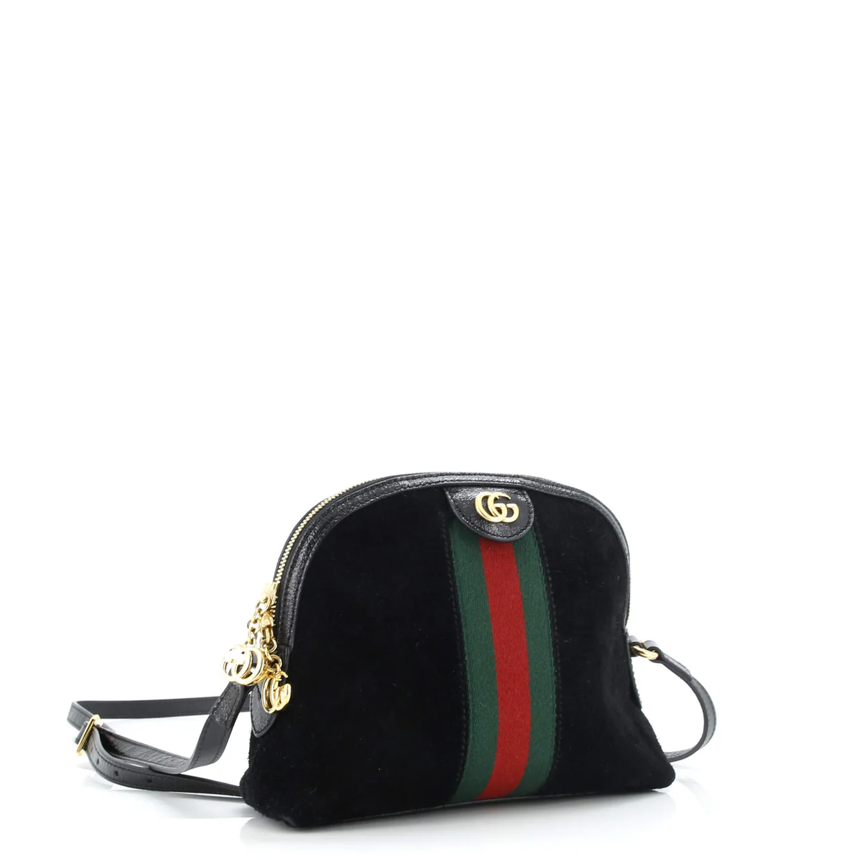 Ophidia Dome Shoulder Bag Suede Small - Deep Luxury